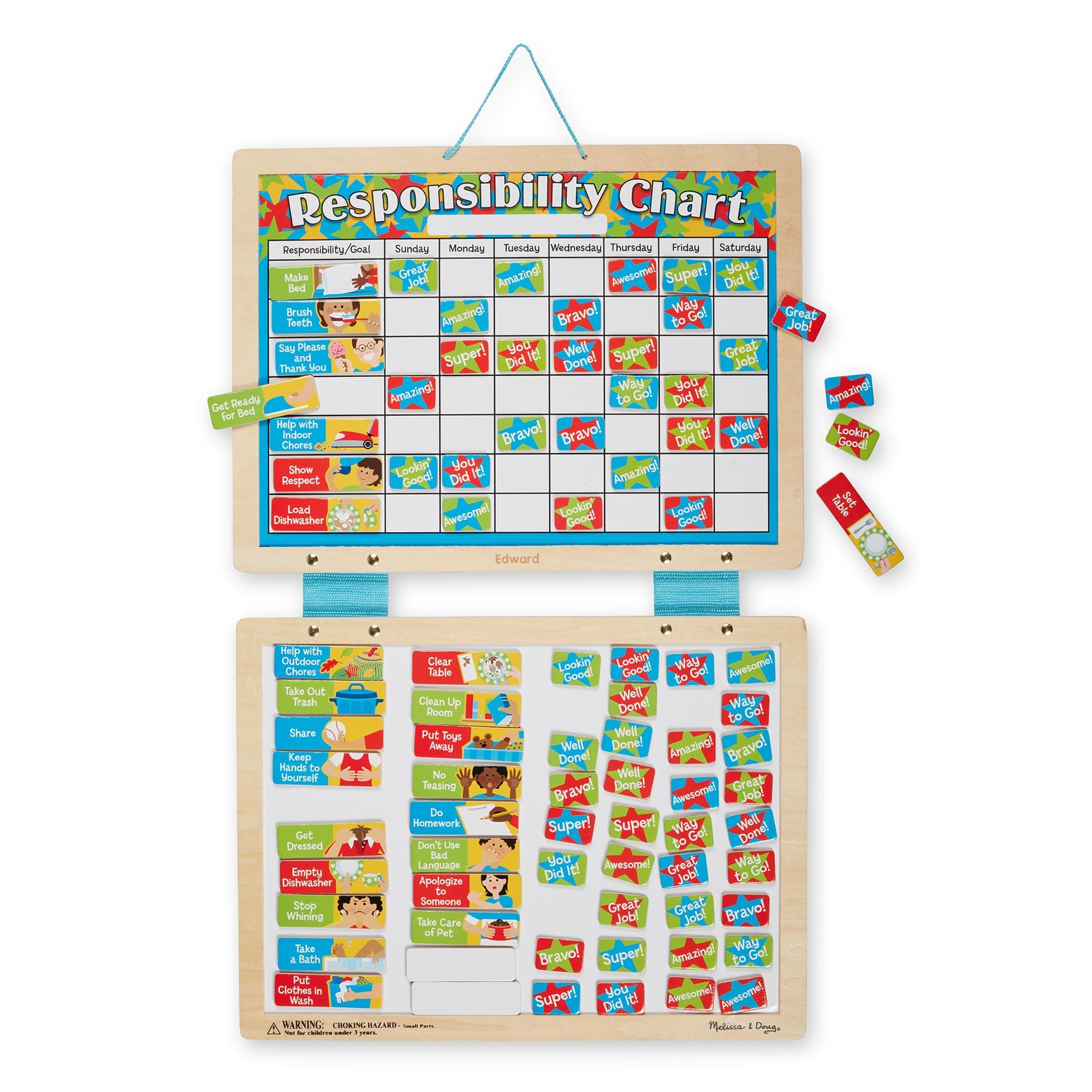 Magnetic Responsibility Chart, Multicolor, 798527376301