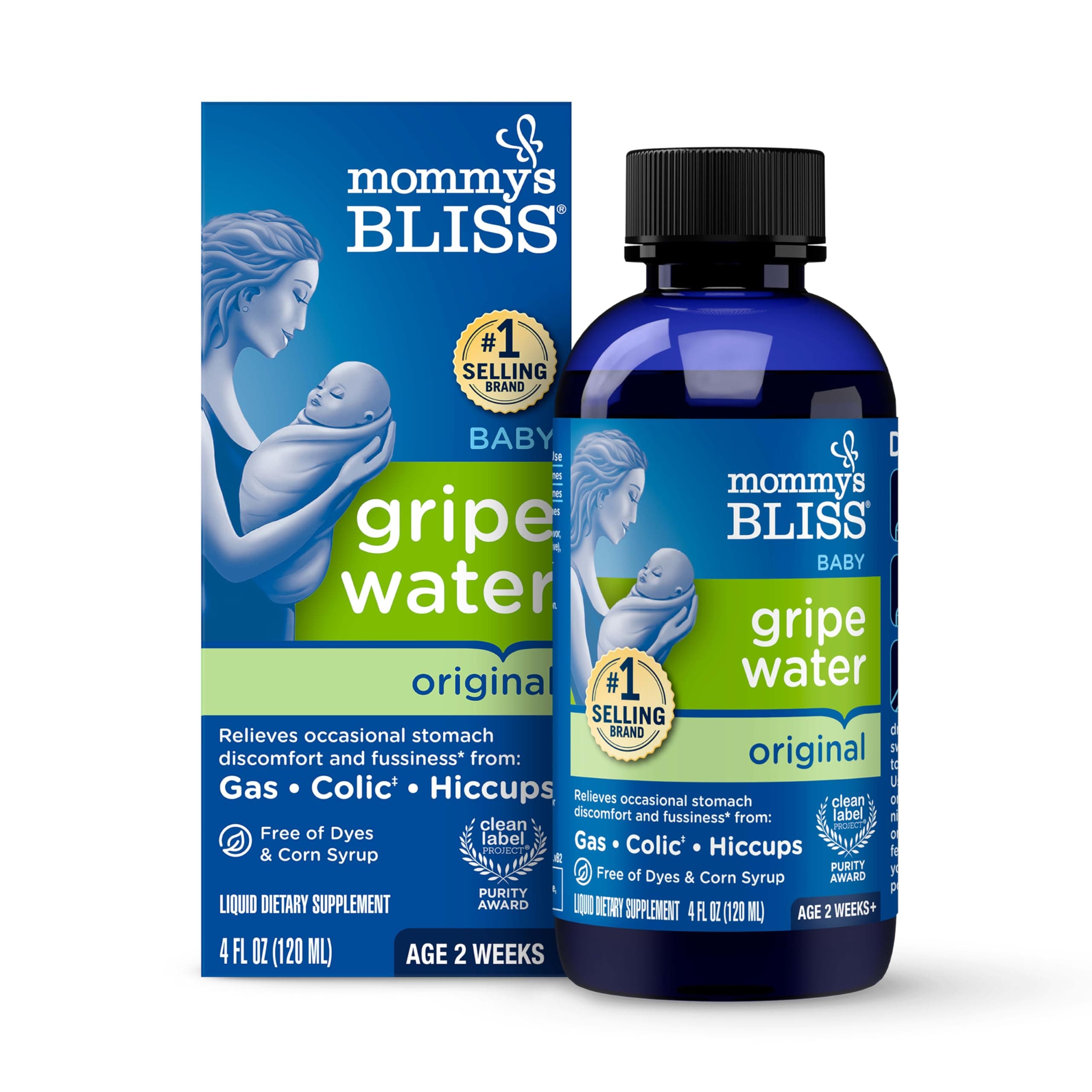 Gripe Water Original, Infant Gas & Colic Relief, Gripe Water for Babies, Gentle & Safe, 2 Weeks+, 4 Fl Oz (Pack of 1)