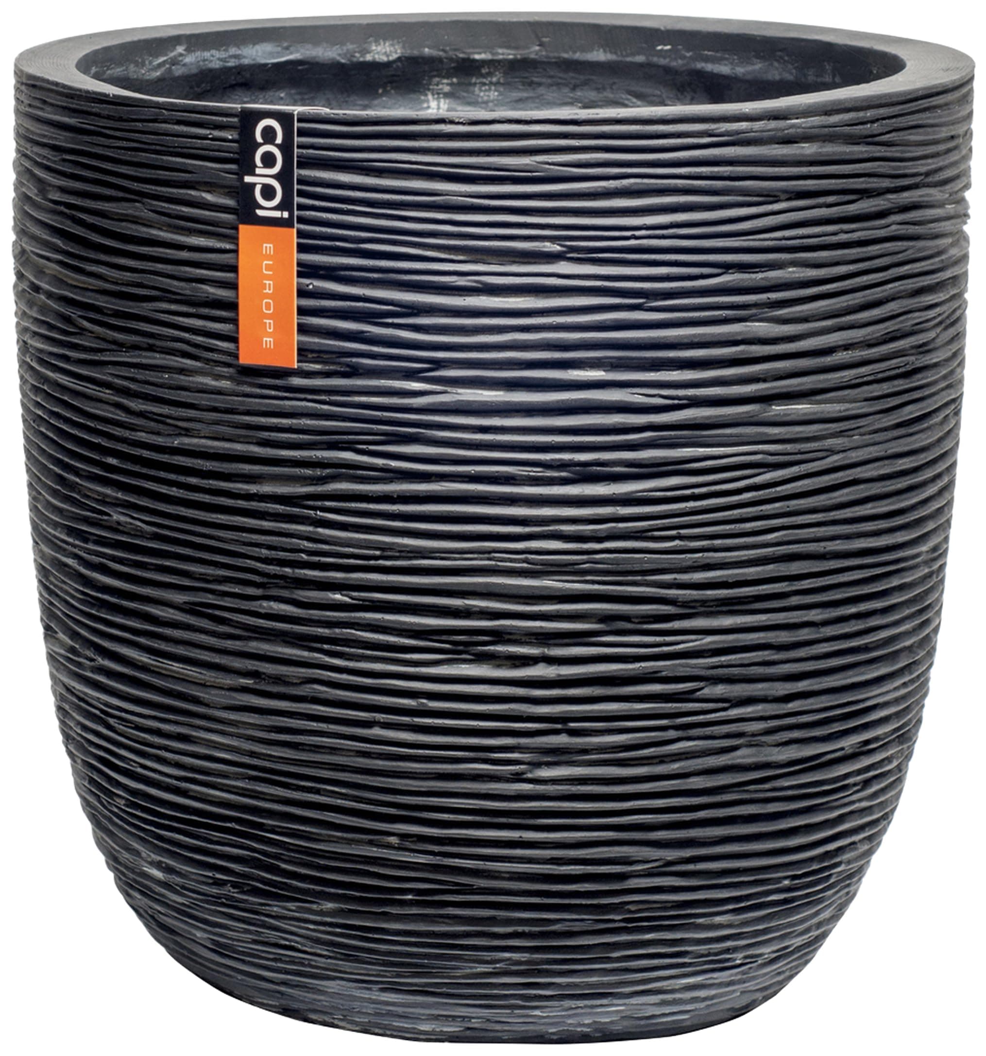 43 x 41 cm Ribbed Egg Planter III - Black