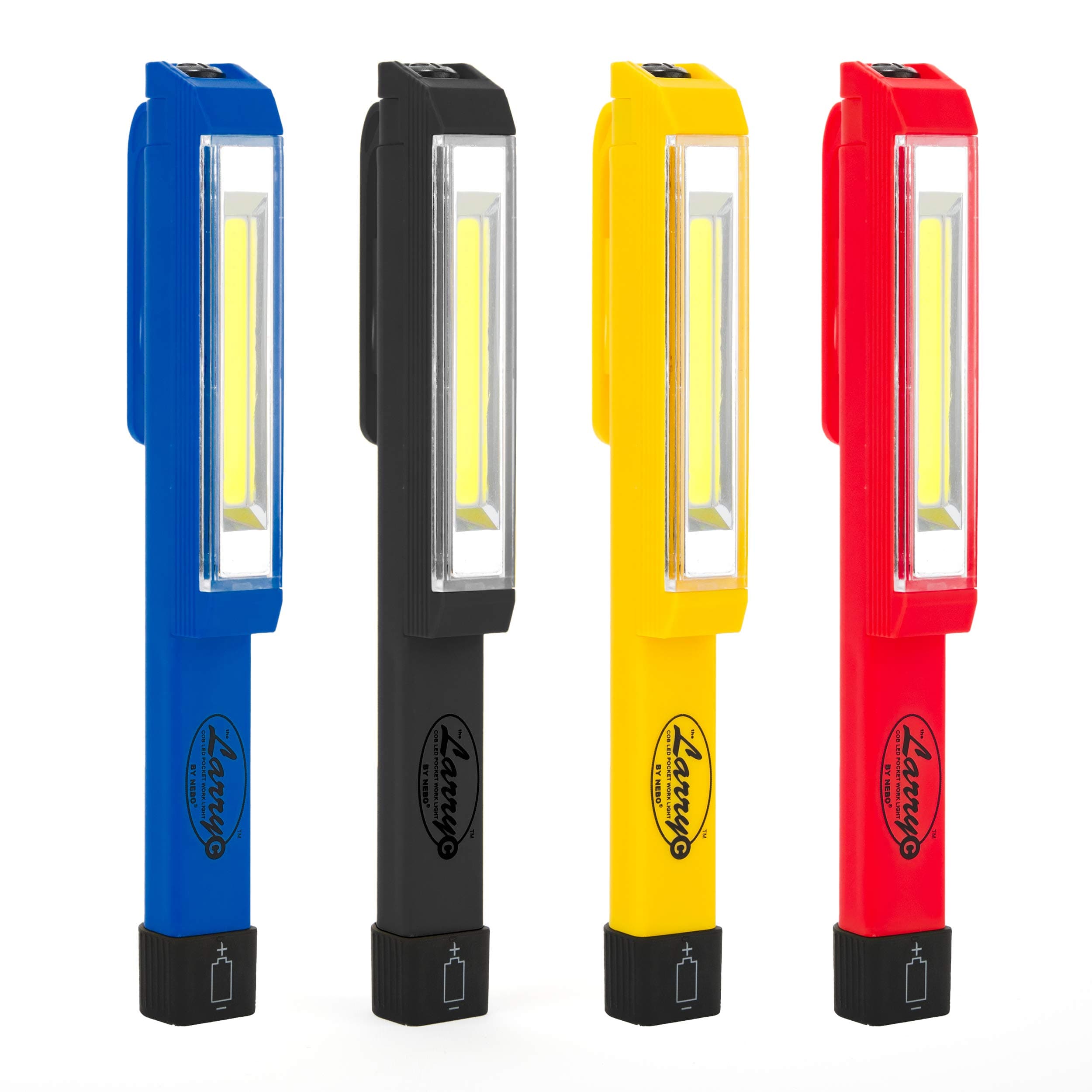 Nebo Larry C COB LED Work Light Magnetic Clip High-Power 170 Lumen COB Led, Yellow, Red, Grey, Blue 4-Pack