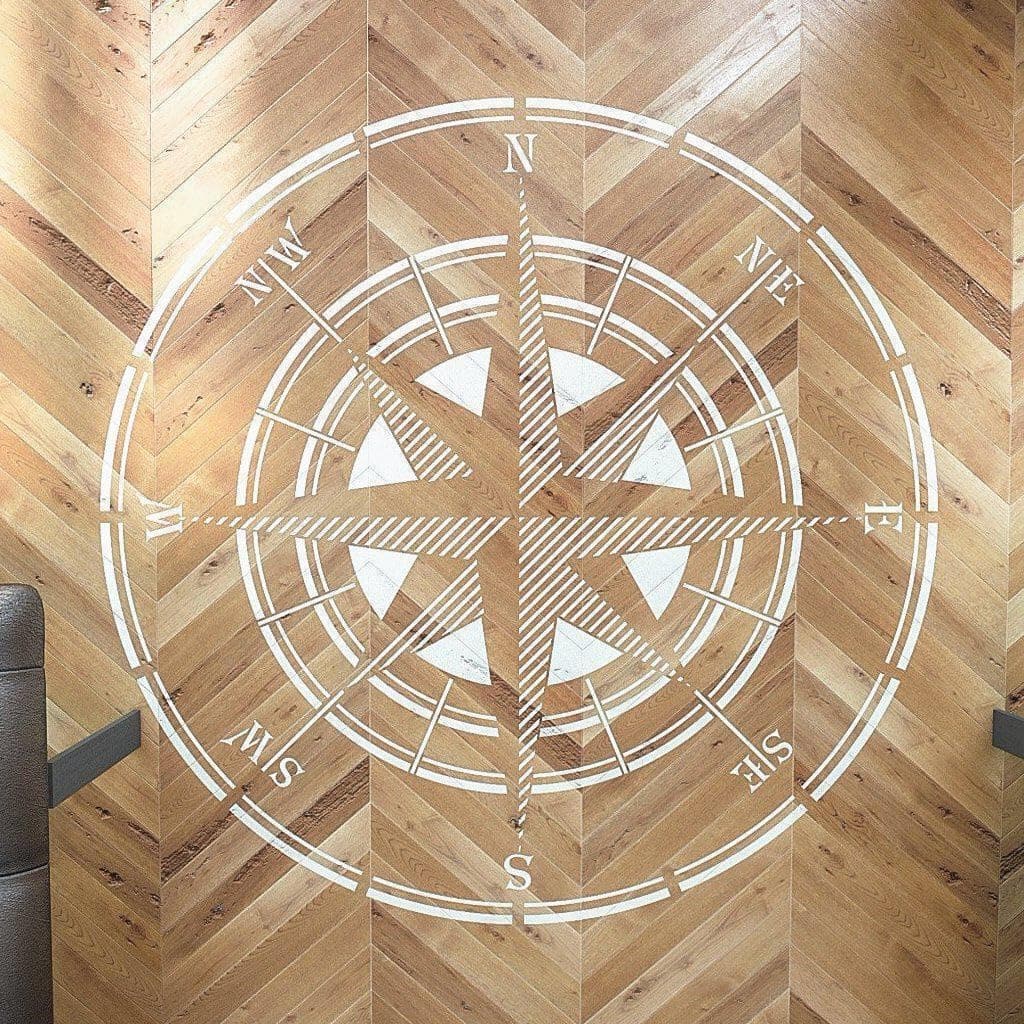 Rose of Wind Stencil - Compass Stencil - Circular Stencil - Large Wall and Floor Stencil