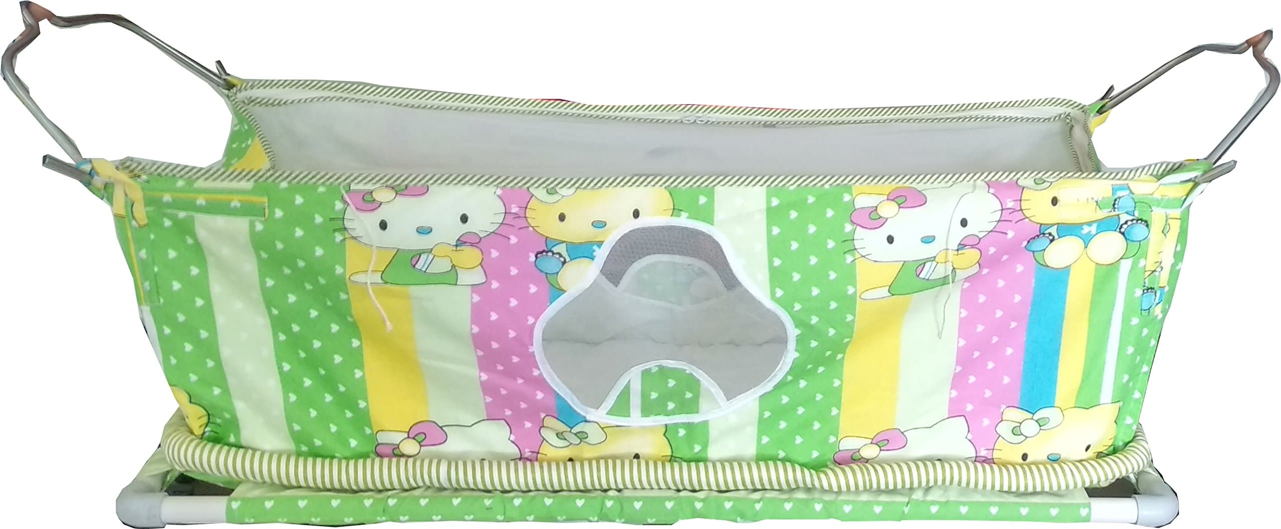 Multi product Green khoyu Flat Bed Soft Cloth Swing Born Baby CradleGhodiyu Hammock in Cool Cotton with Mosquito Net