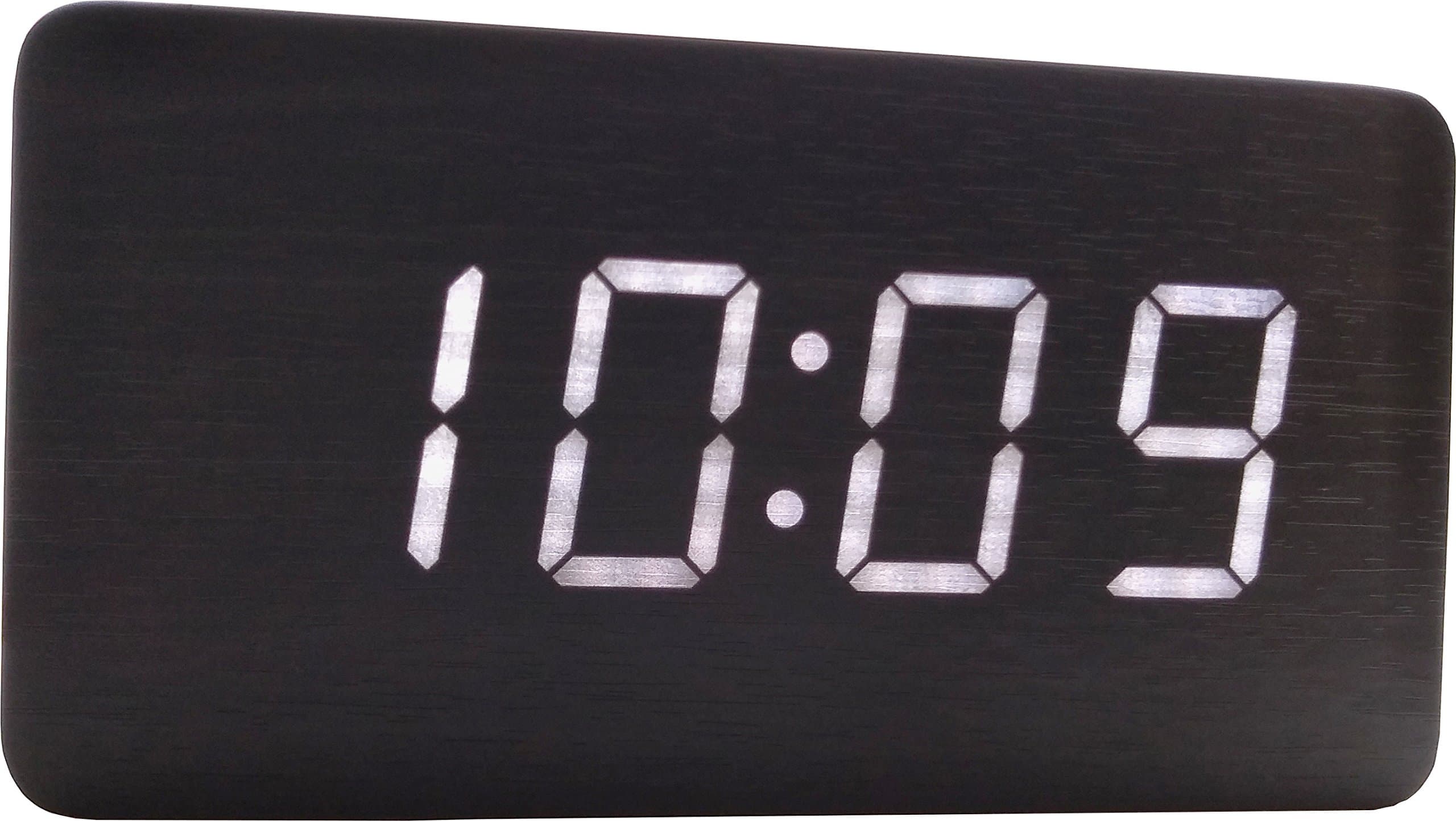 VINLITE Wood Wall Clock (21 x 11 x 2.5 cm, White Led)