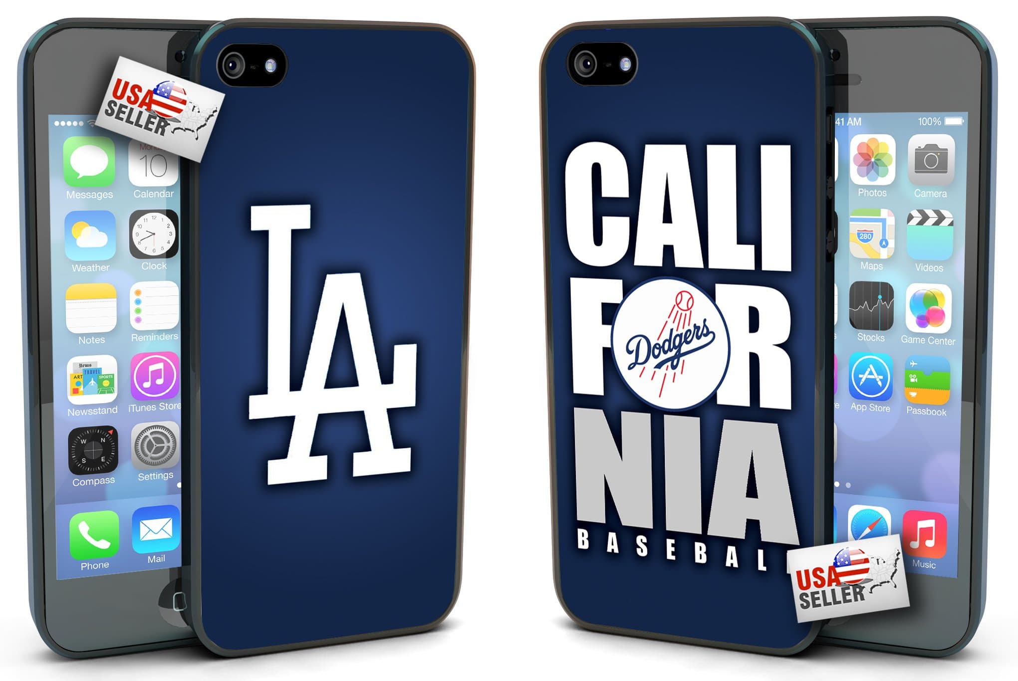 Log Angeles Dodgers 'California Baseball' Hard Case COMBO TWO PACK for iPhone 5/5s