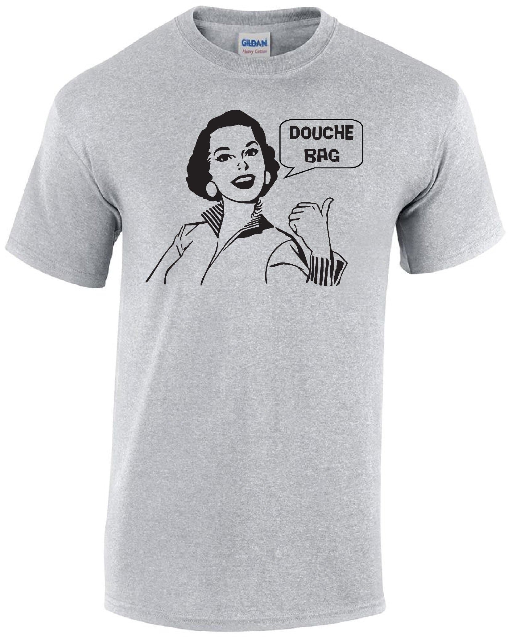 STUFF WITH ATTITUDEDouche Bag Gray TEE Shirt