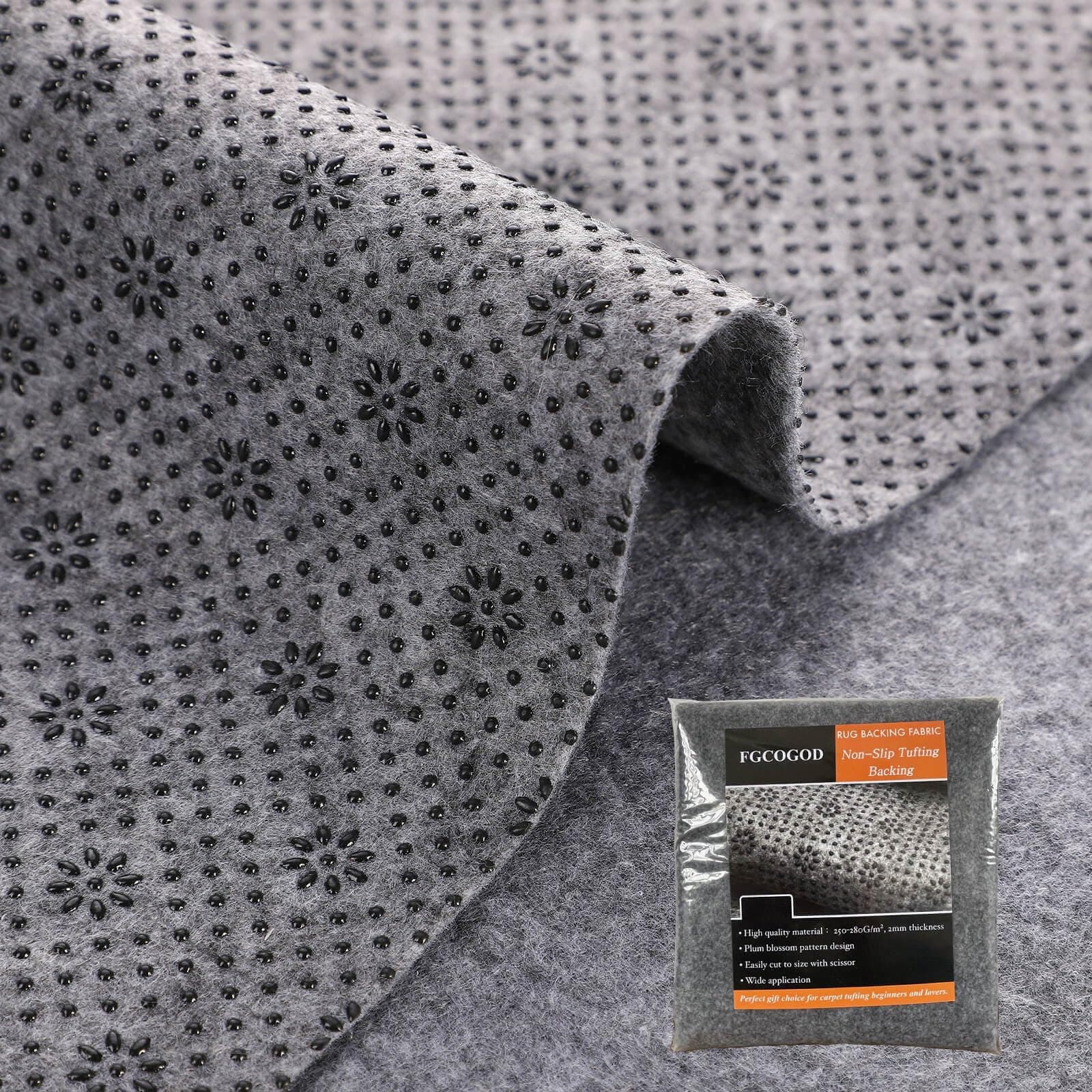 Rug Backing Fabric Non-Slip Backing Cloth for Tufting Carpets Rug Making Tufting Gun Cushion Punch Needle Upgrade 2mm Thick Tufting Supplies Plum Blossom Pattern (72 x 40 Inch)