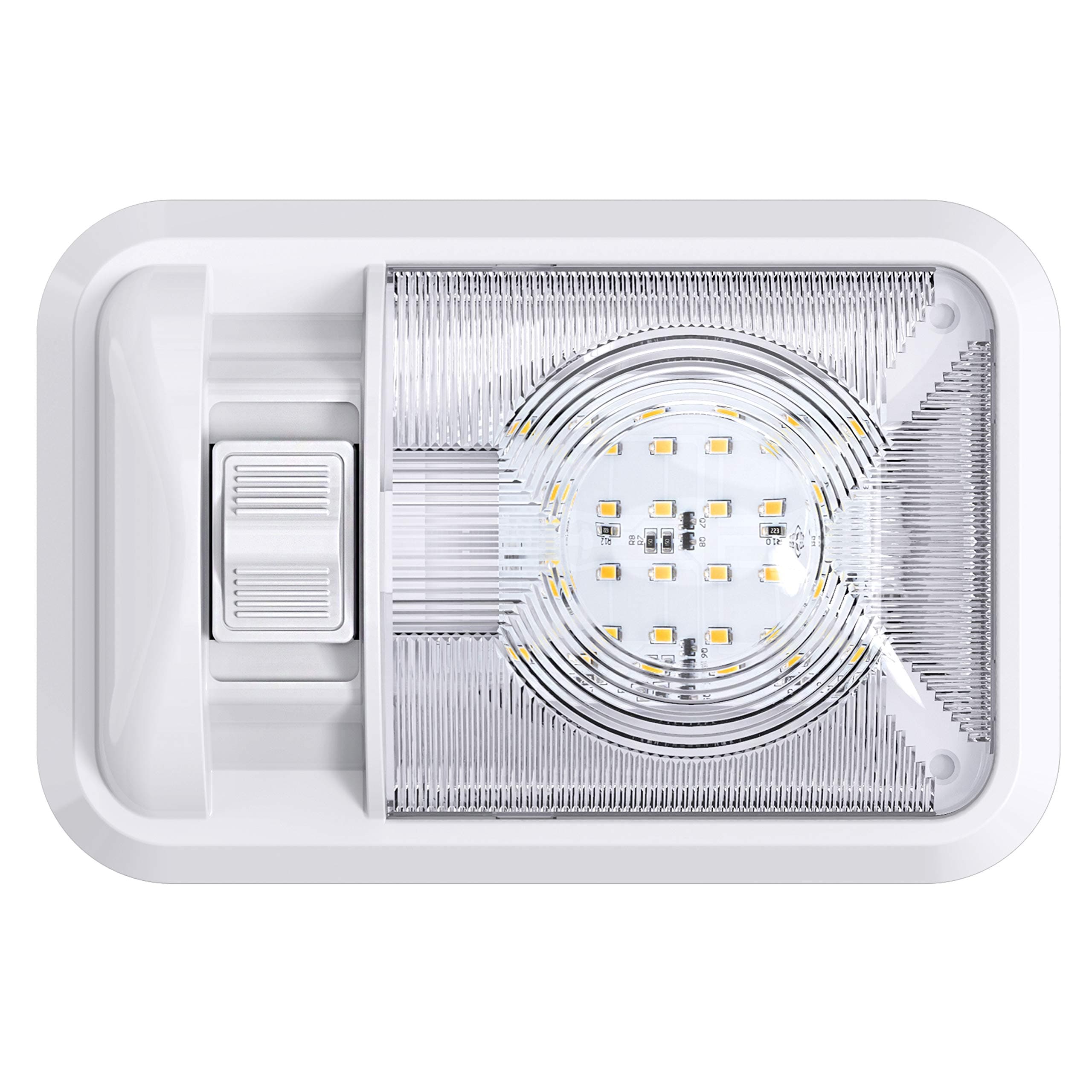 Leisure LED 12V RV Ceiling Dome Light RV Interior Lighting for Trailer Camper with Switch, Single Dome 280LM