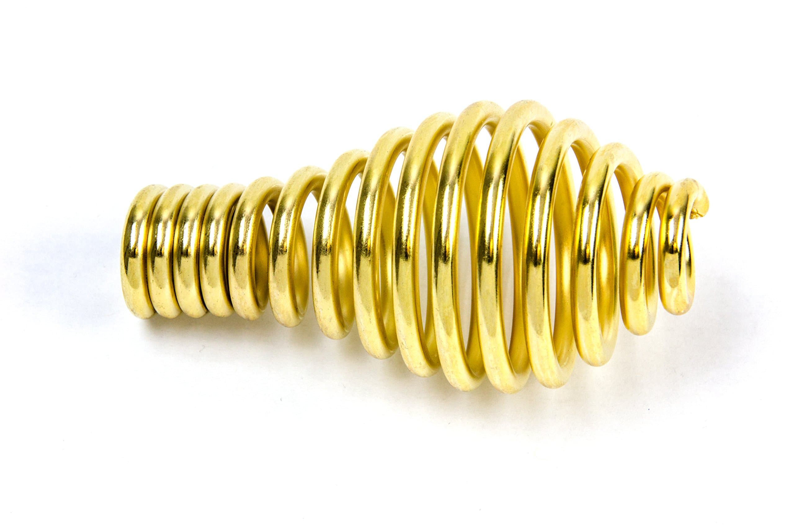 Spring Stove Handle, Brass Finish, Tapered at one end. Max Diameter: 1-3/4", Length: 3-1/2", Fits 1/2" Rod. for use with BBQ Grills, Smokers, Furnaces, Coal/Wood/Pellet Stoves, Boilers.