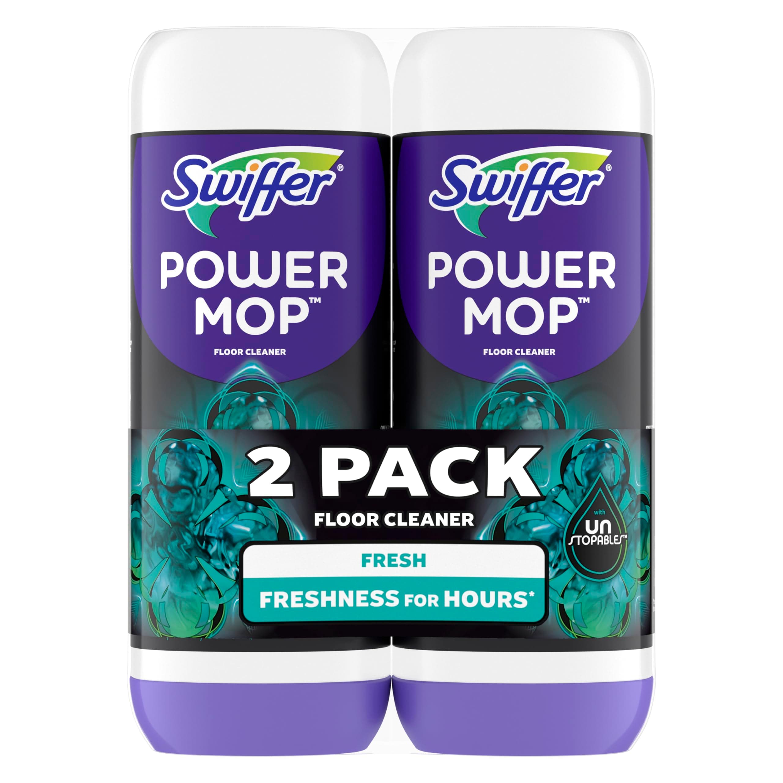 Swiffer PowerMop Floor Cleaning Solution with Unstopables Fresh Scent, 750 ml, Pack of 2