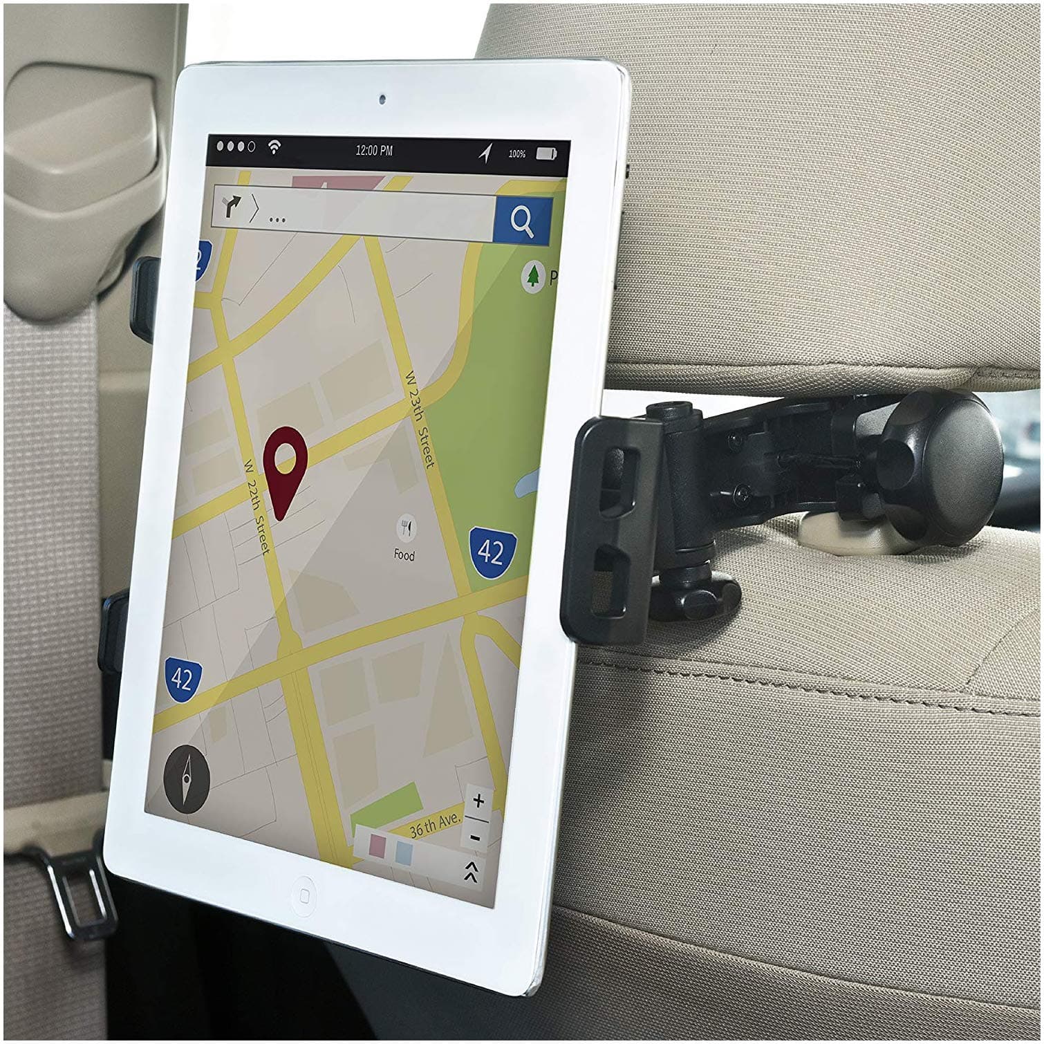 Bestrix Universal Ipad Holder for Car Suitable with iPad Air2/3/4/Mini, Galaxy Tab 3/4, Nexus 7, Kindle Fire HD 6/7 Fire HDX 7/8.9 Fire 2 and All Tablet Devices 7" to 11" 360° Rotating