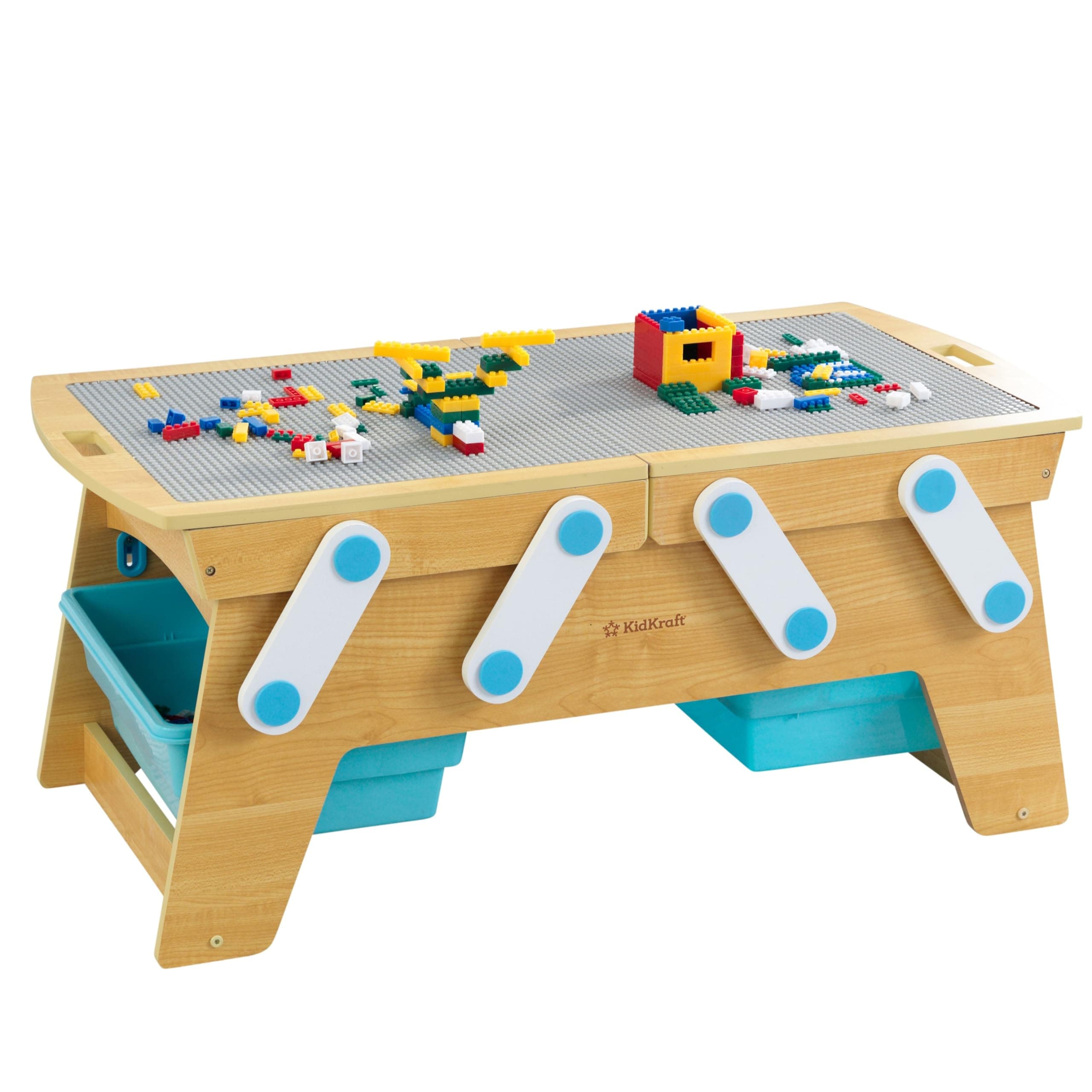 KidKraft Building Bricks Play N Store Wooden Table