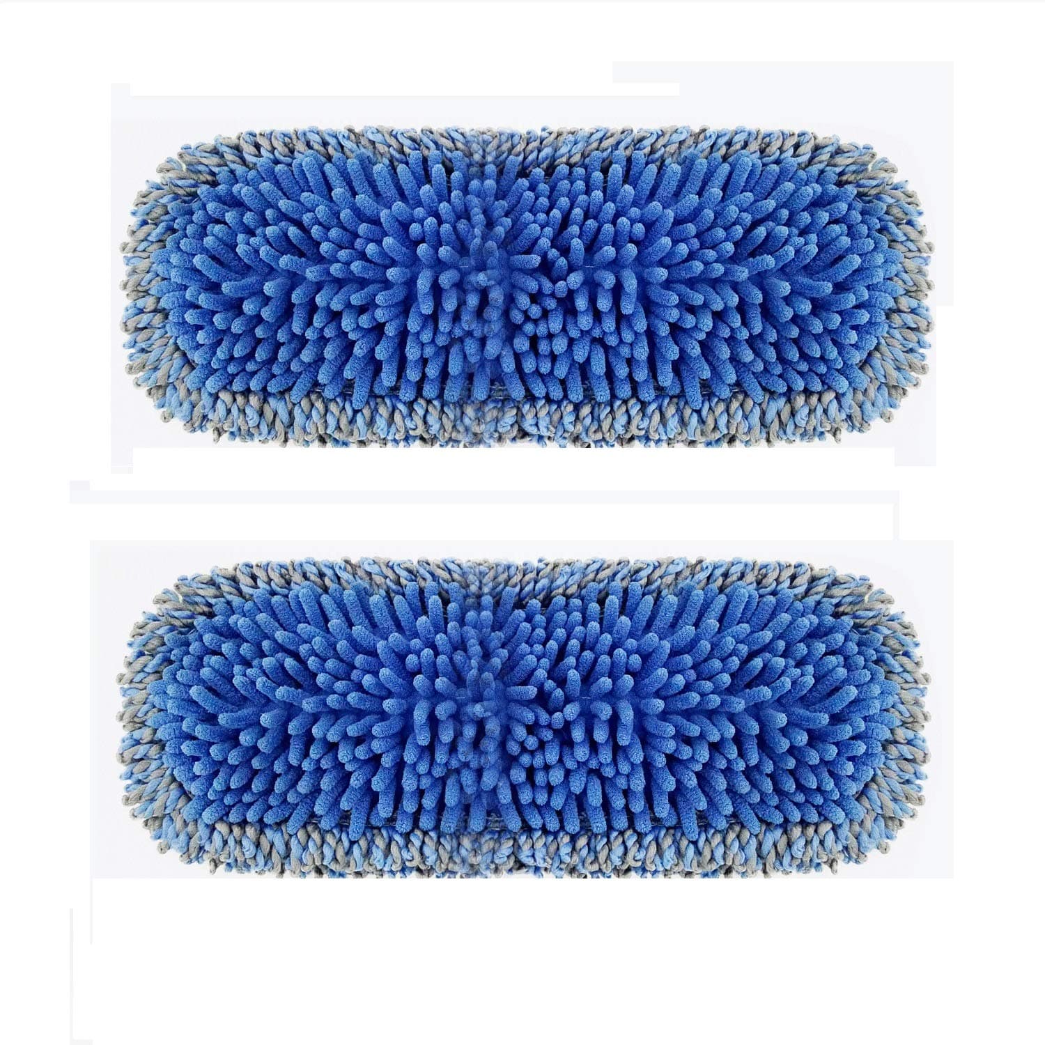 akoma Chenille Microfiber Replacement Mop Pads 2Pcs (Fit CLEANHOME Dust Mop : B086LDH3XH) Reusable Washable for Hardwood, Laminate, Tile Floor Cleaning,Fit mop Head :13.4in*3.5in