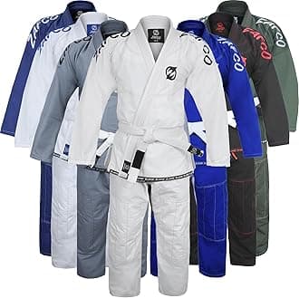 Zafco SportsBrazilian Jiu Jitsu Gi BJJ Gi for Men & Women Grappling gi Uniform Kimonos Light, Preshrunk, with White Belt
