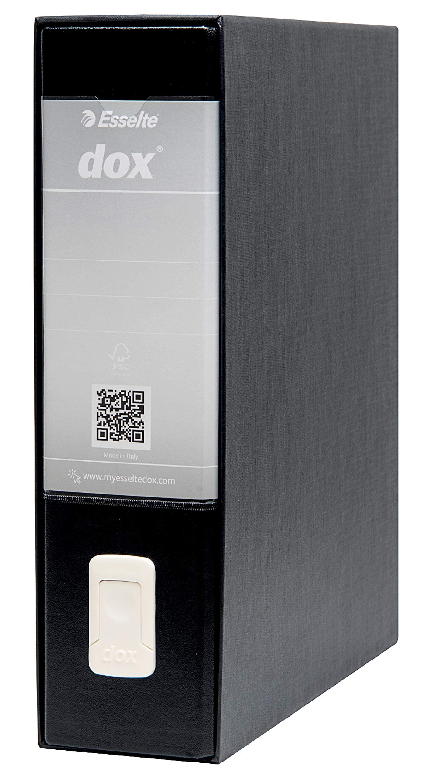 Esselte A4 Lever Arch File, Black, 80mm Spine Width, Dox 1, D26105