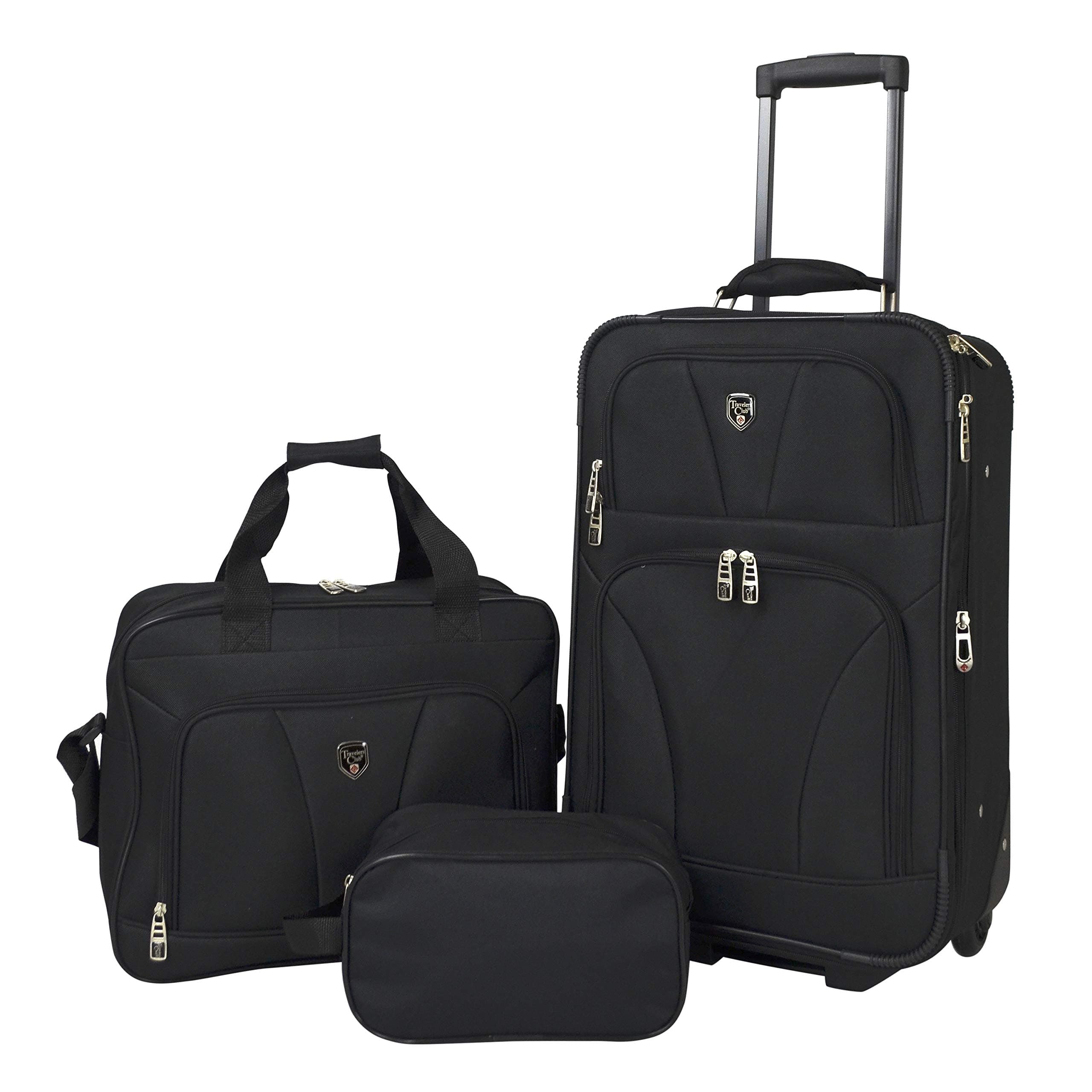 3 Piece Bowman Luggage Set, Black Carry