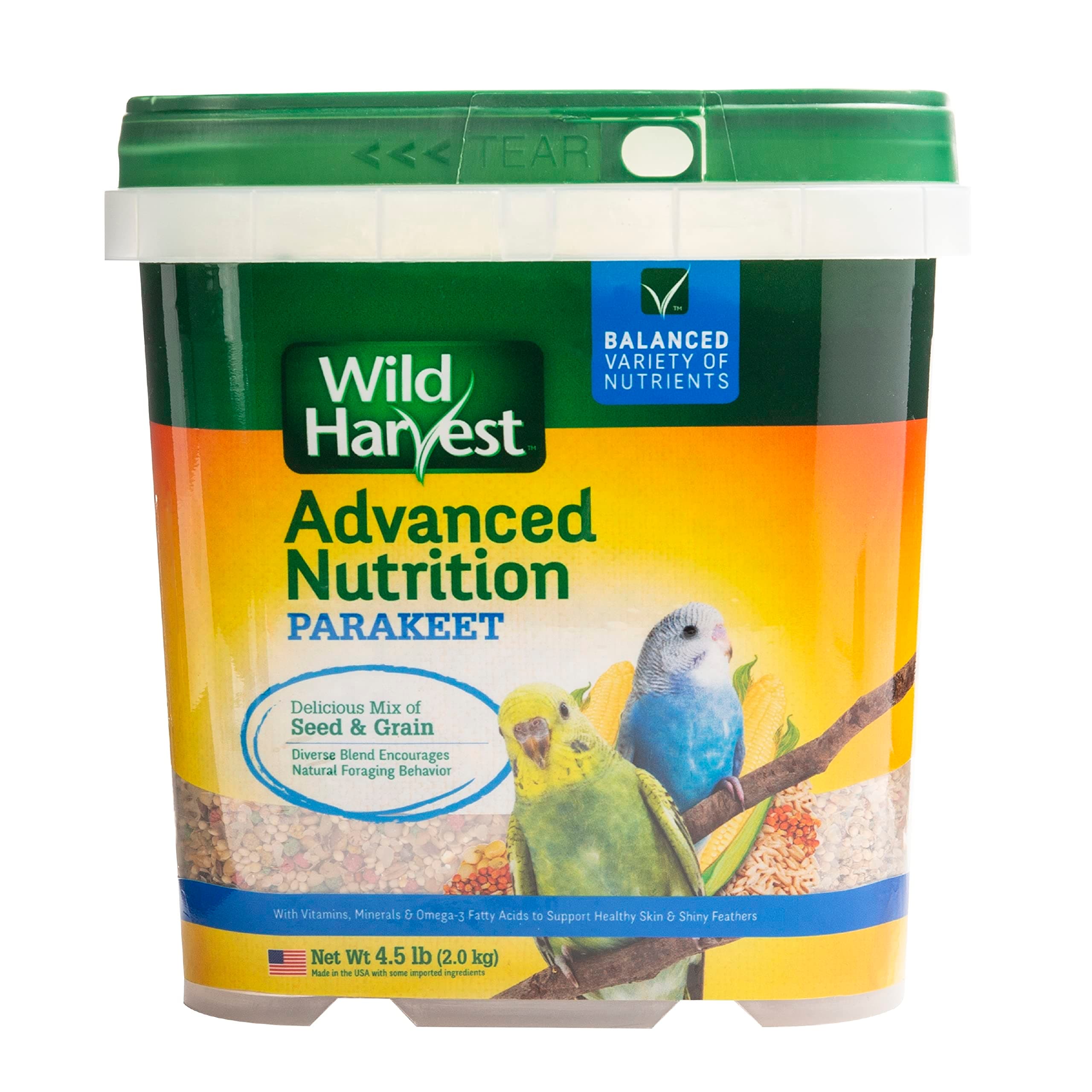 Wild Harvest Advanced Nutrition Diet For Parakeets 4.5 Pounds, Seed And Grain Mix