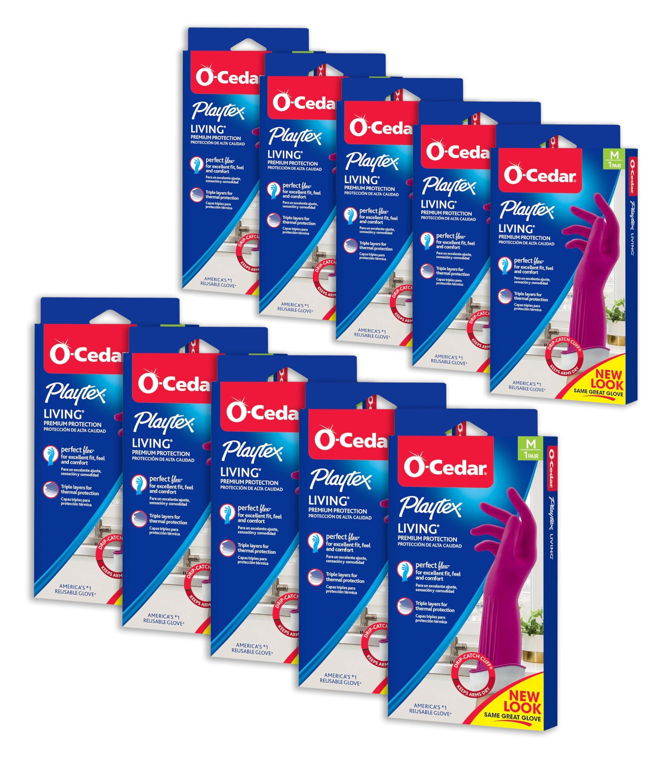 Living Reuseable Rubber Cleaning Gloves (Medium, Pack - 4)