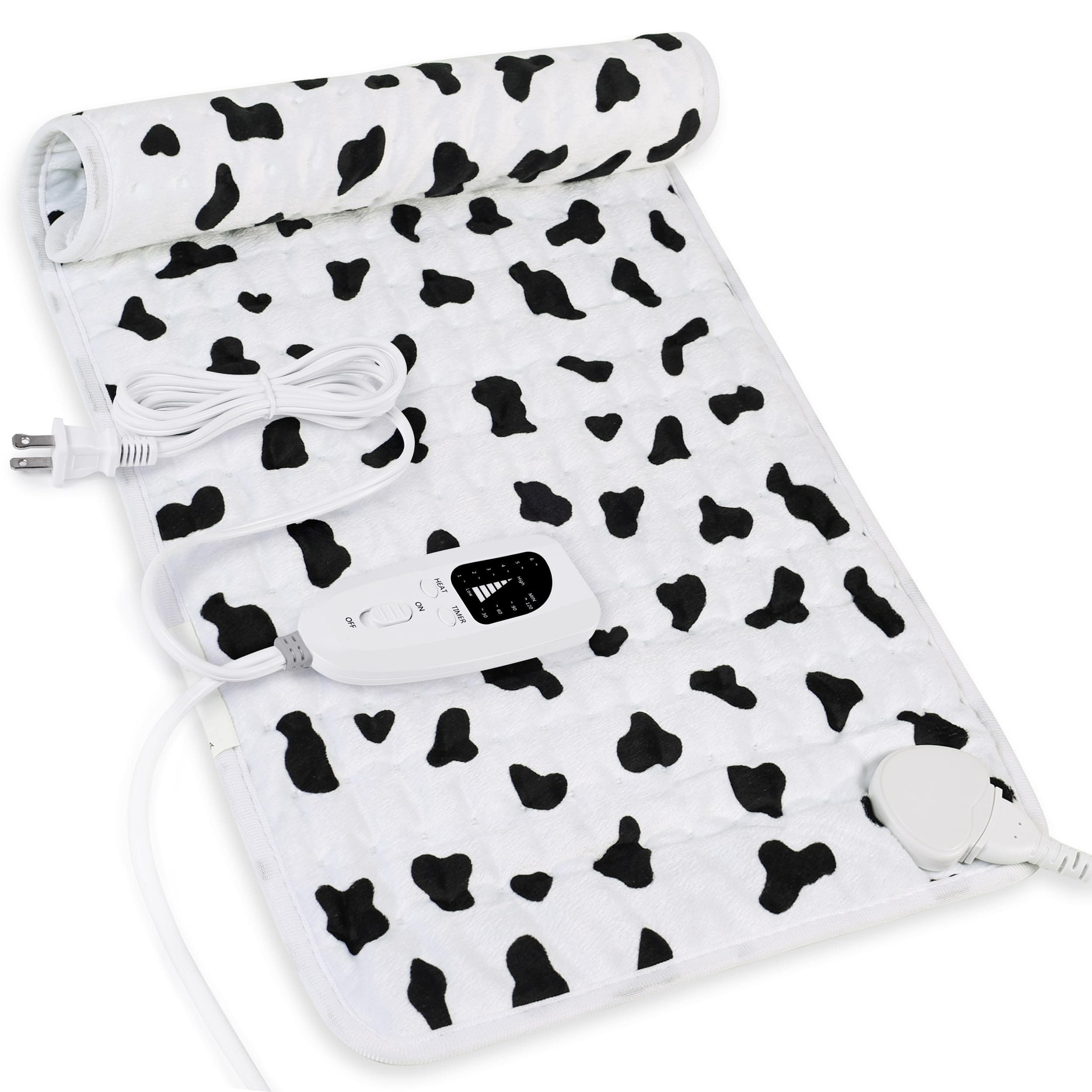 Deepsoon Heating Pad-Electric Heating Pads for Back,Neck,Abdomen,Moist Heated Pad for Shoulder,Knee,Hot Pad for Pain Relieve,Dry&Moist Heat & Auto Shut Off(White,12''×24'')