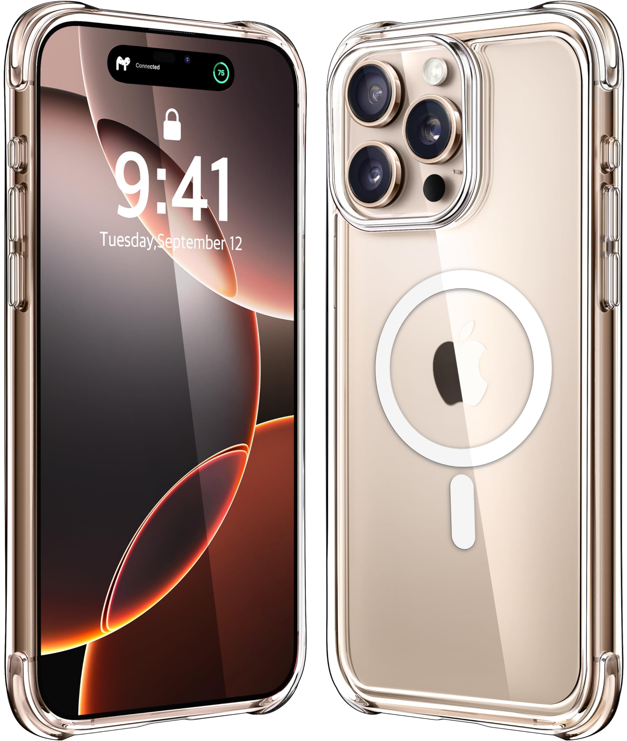 Mkeke for iPhone 16 Pro Max Case Magnetic Clear, Compatible with MagSafe, Military-Grade Protection, Phone Bumper for Apple 6.9 inch 2024