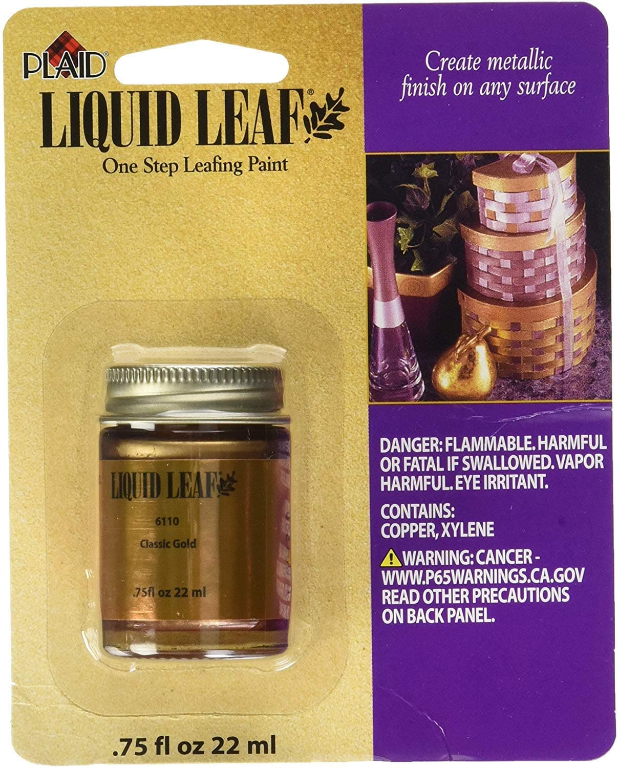 Classic Gold 6110 :Craft Liquid One Step Leafing Paint, 0.75-Ounce, 1 Pack