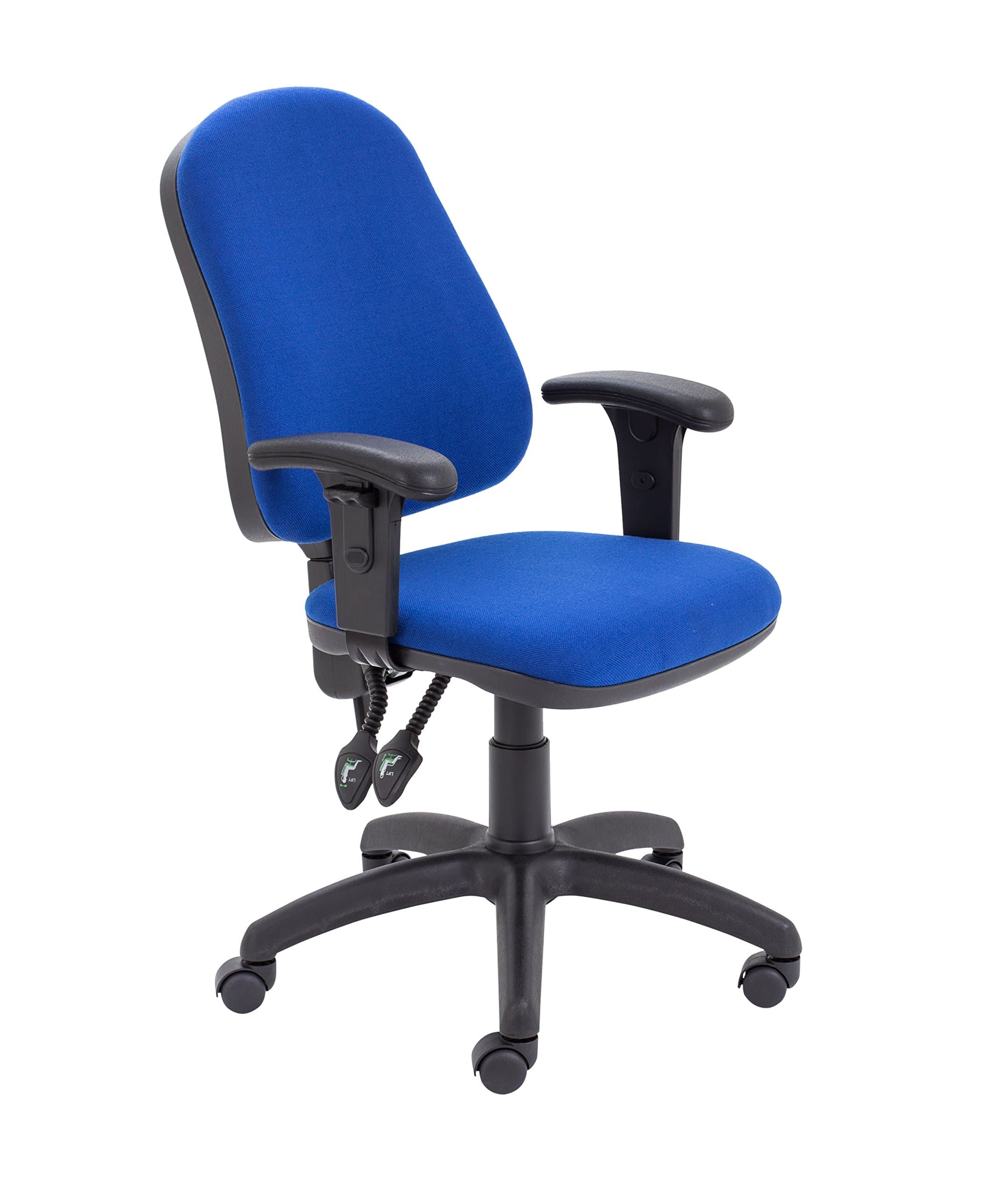 Office Hippo Office Chair With Height Adjustable Arms, Computer Desk Chair with Curved Back, Swivel Chair with Adjustable Backrest, Home Office Chair with Wheels, Max 115kg, 2 Year Wty - Royal Blue