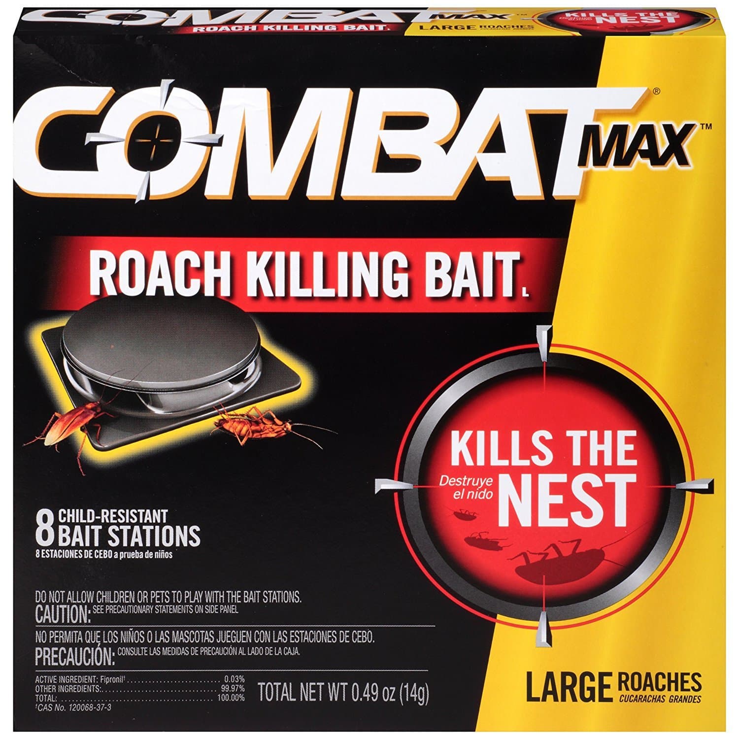 Combat MAX Roach Killing Bait, Large Roach Bait Station, 8 Count