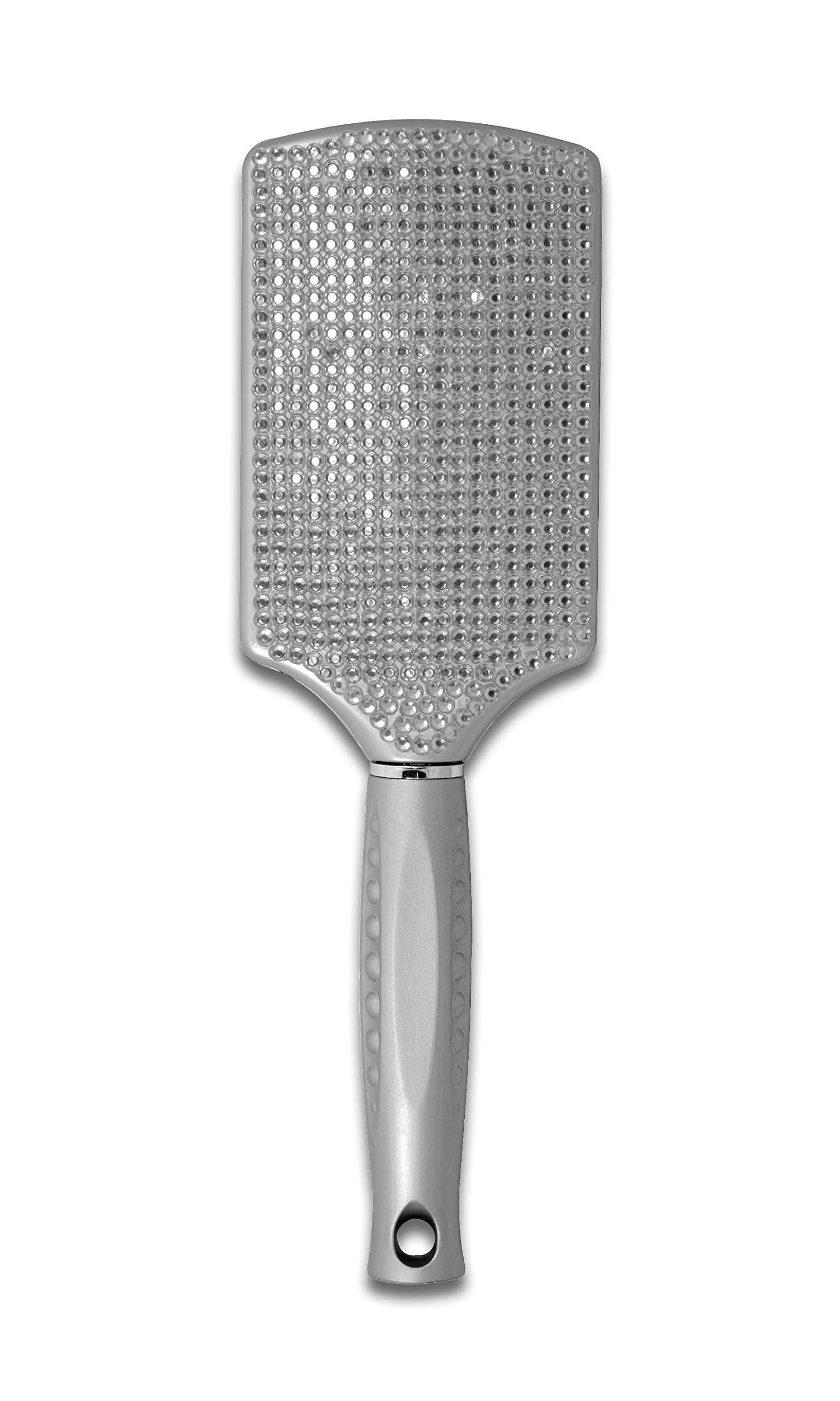 Bling Rhinestone Diamond Paddle Hairbrush (Silver)