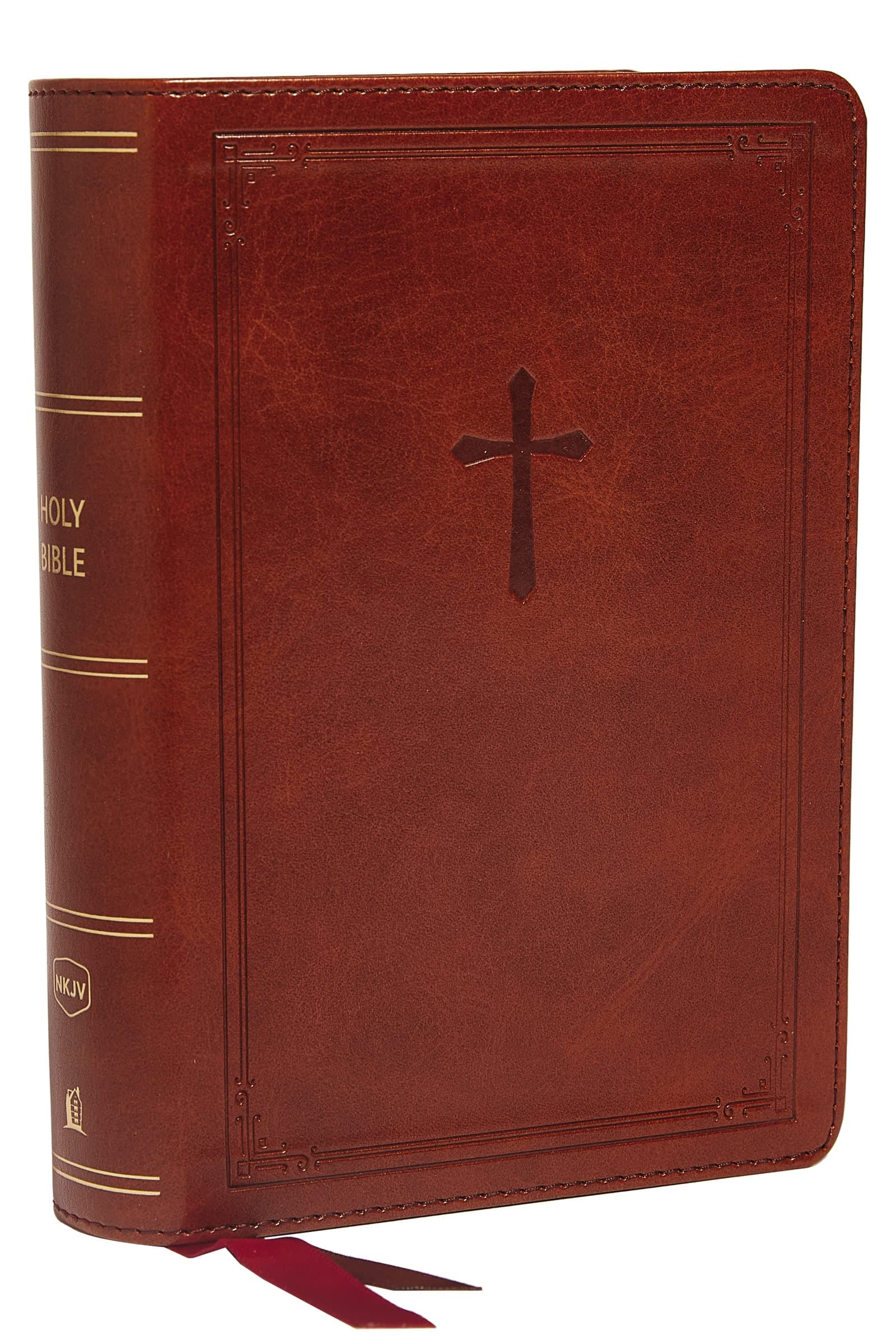 NKJV, End-of-Verse Reference Bible, Compact, Leathersoft, Brown, Red Letter, Comfort Print: Holy Bible, New King James Version