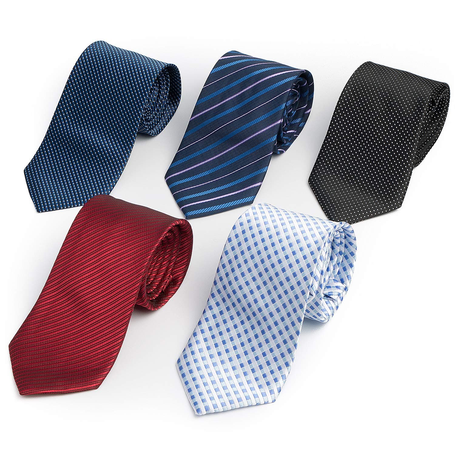 Men’s Ties 5 Pack Classic Necktie Set multi color necktie