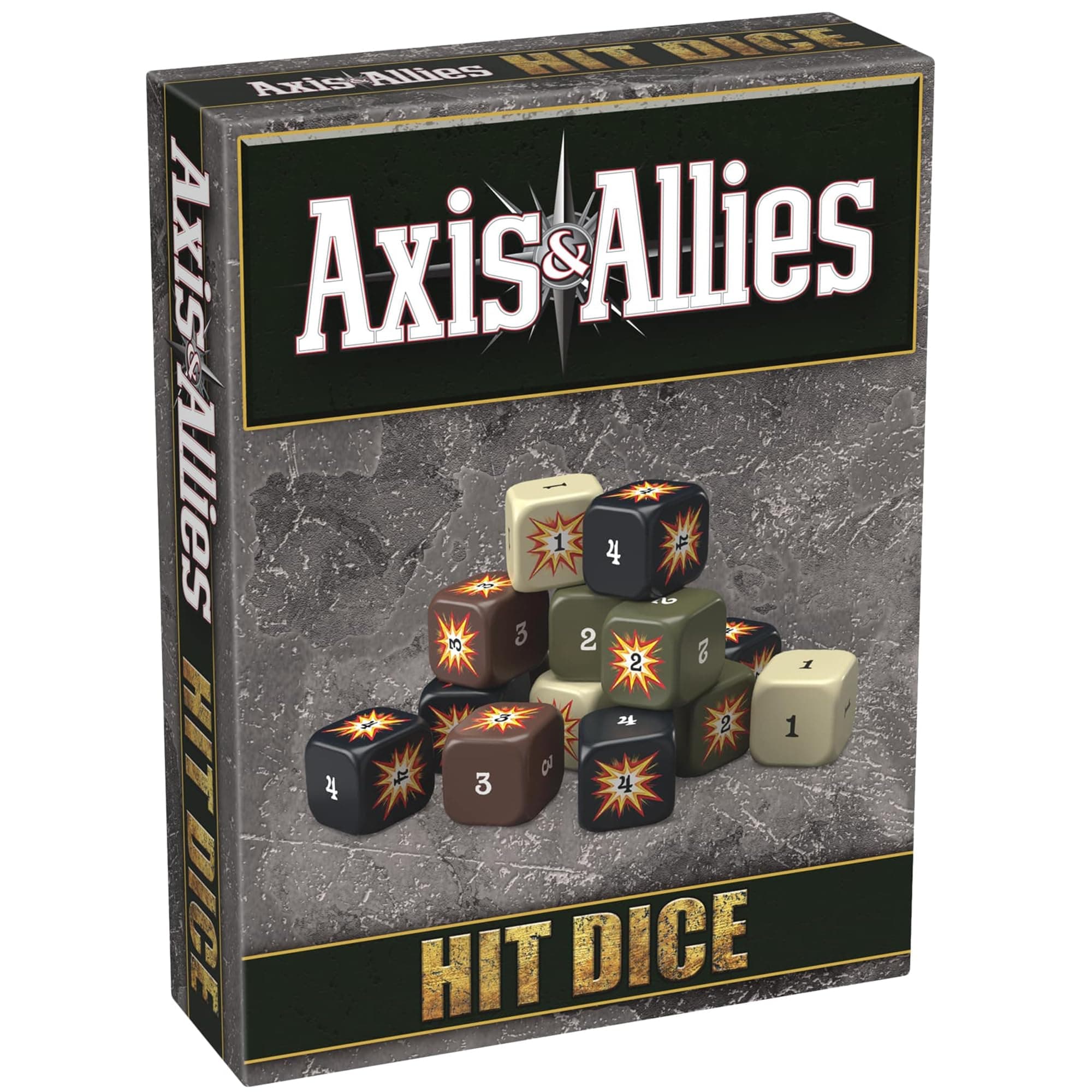 Renegade Game Studios Axis & Allies: Hit Dice - 72 Dice in 4 Styles, 16mm, Military Style Duffel Carry Bag, Strategy Board Game Accessory & Upgrade