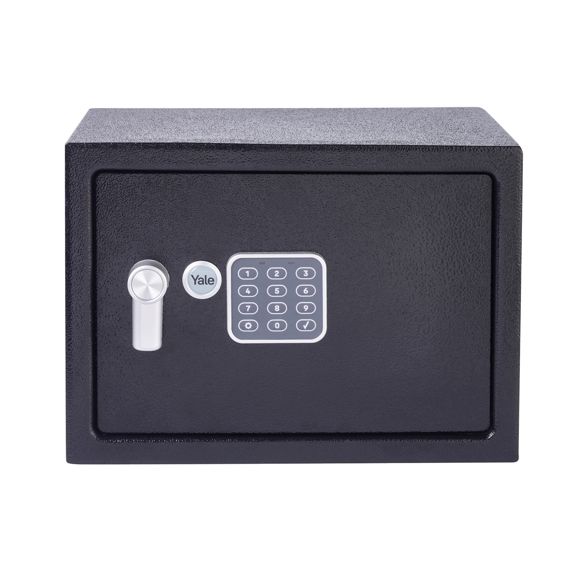 Yale, Electronic Safe Medium with Digital Keypad LED Light Indicators and Emergency Override Key 16.32 Litre Capacity 25 x 35 x 25 cm, Black Finish, YSV/250/DB2
