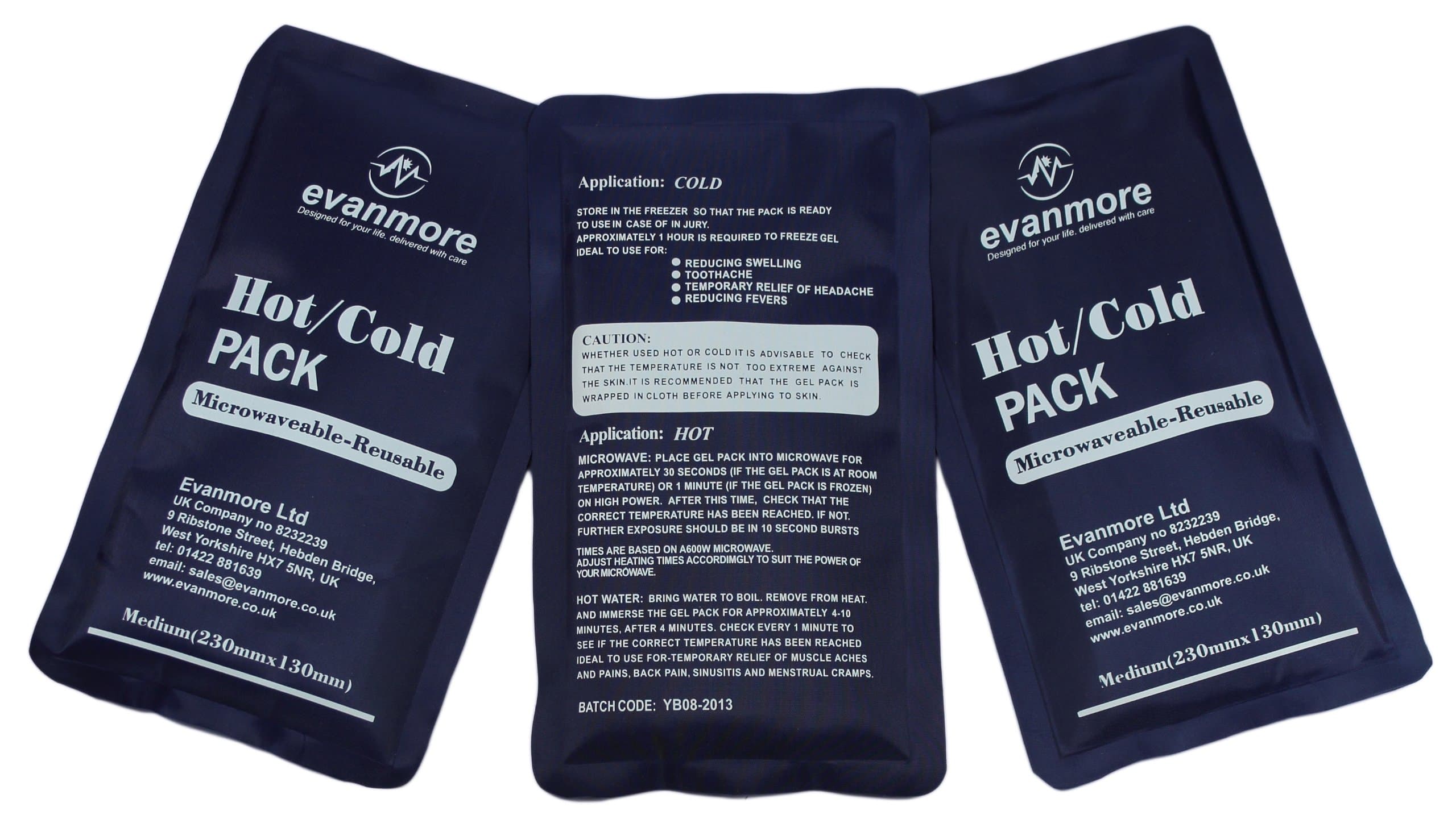 3 x Standard Reusable Hot Cold Gel Packs