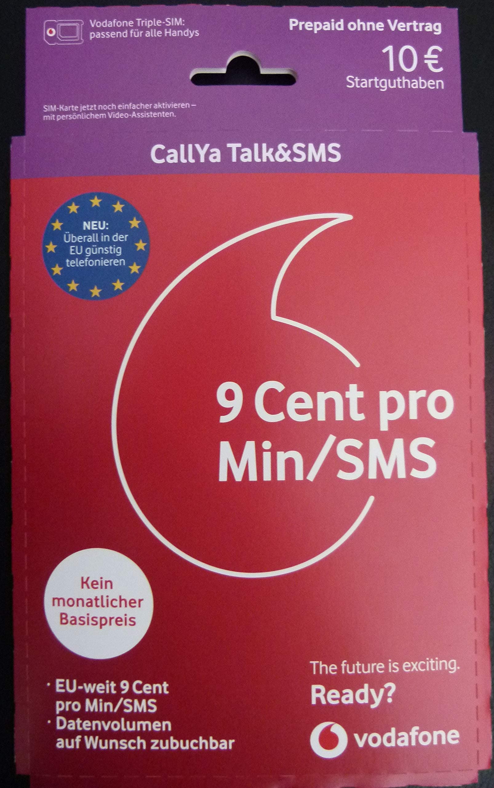 Vodafone CallYa Talk & SMS (9 Cent/min SMS in all German Networks) Prepaid Mobile Phone SIM Card with 10 Euro Start Credit, Previous Tariff 5/15 (German Network)