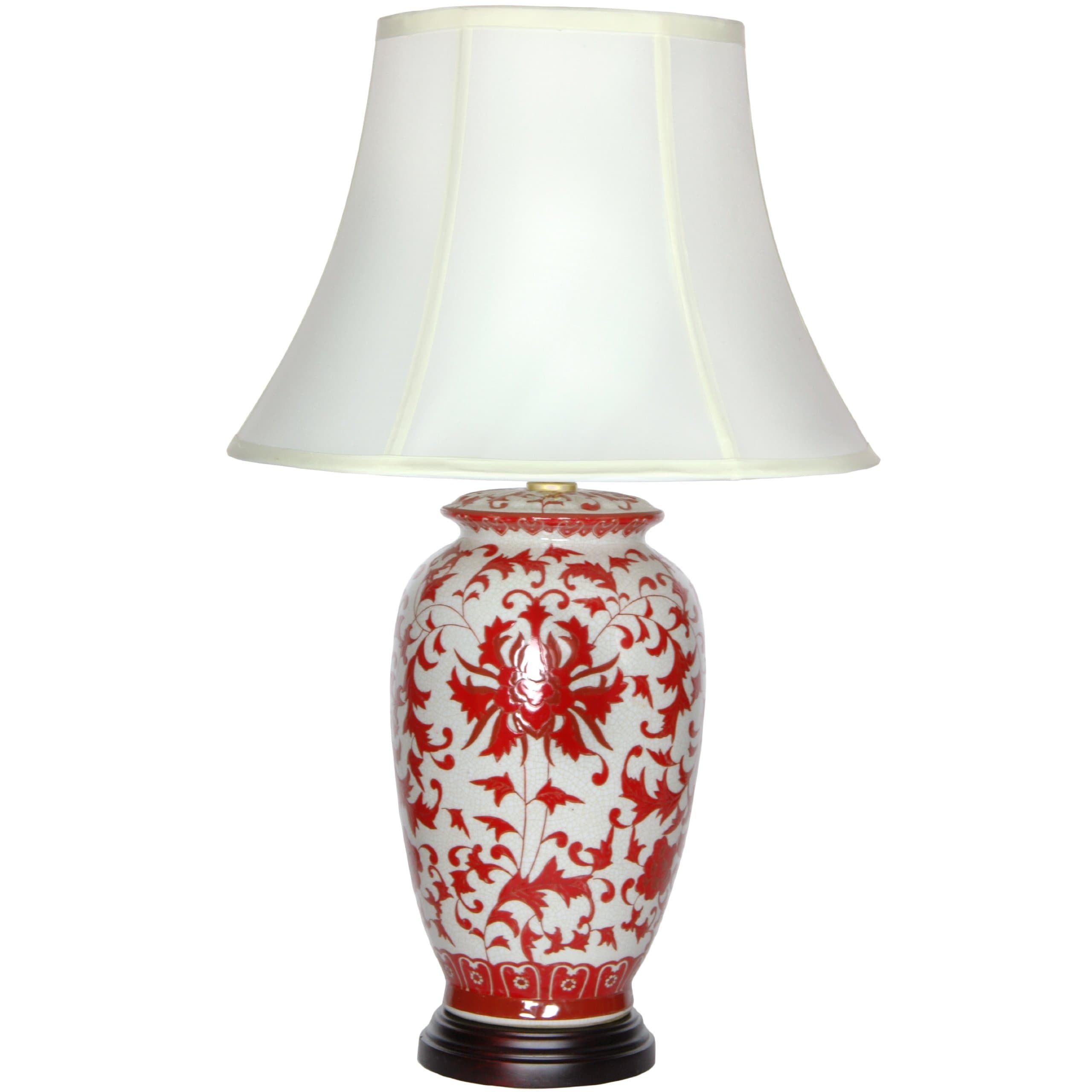 Red Lantern Classic Design Porcelain Lamp