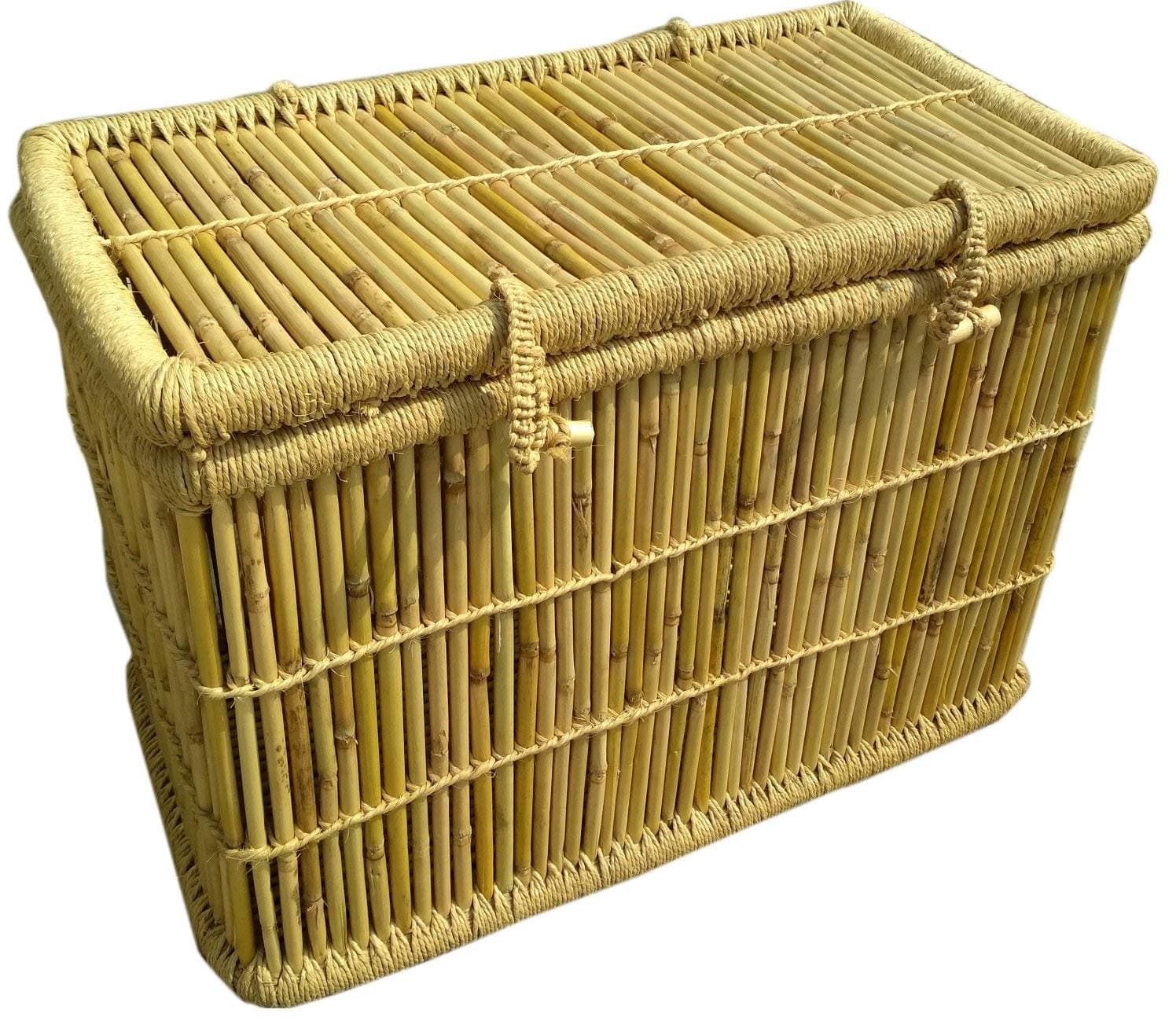 HM Services Cane Bamboo Laundry Basket Multicolor 75x42x49 cm