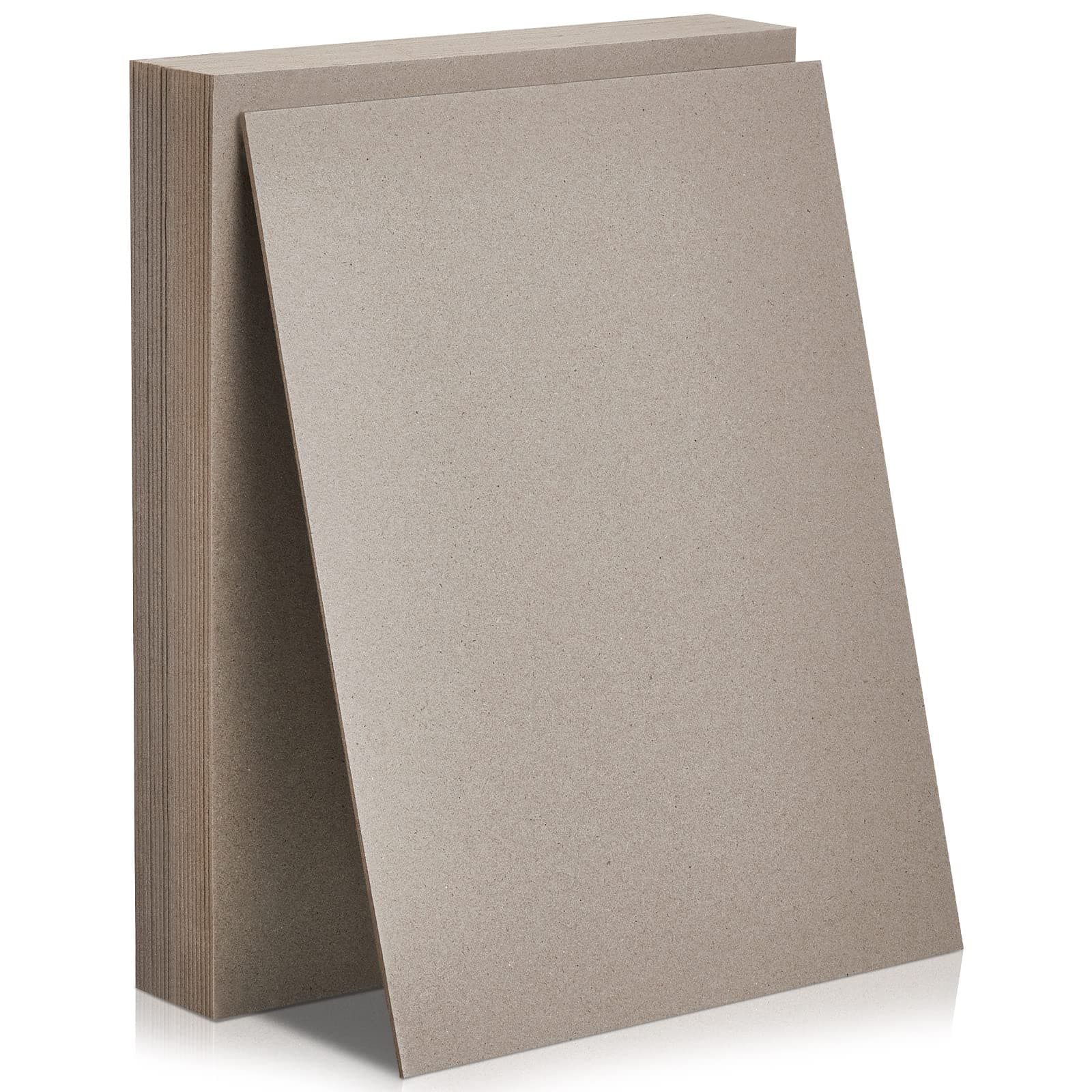 20 Pcs Book Board, Binders Board Chipboard Designer Bookboard Kraft Heavy Duty Chipboard Sheets Bookbinding Supplies for Book Binding Cover (Gray, 7 x 5 Inch 50PT)