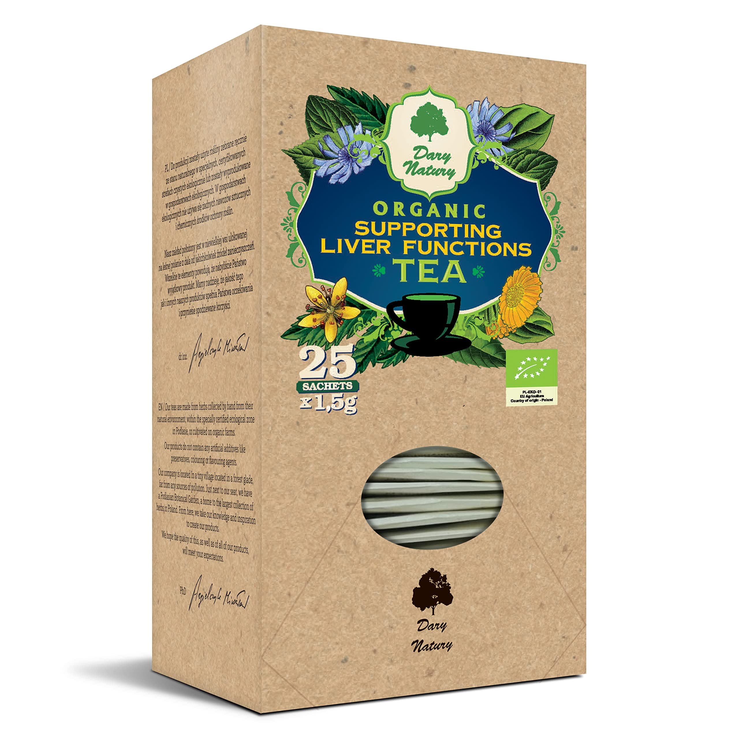 Supporting Liver Functions Organic Tea bag 25x1,5g/ dandelion root/artichoke herb/marigold flower/detox
