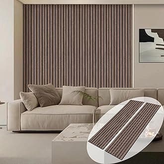 ARMUROWood Panels for Wall - 2 PCS Wood Slat Wall Panel, Natural Walnut Veneer Acoustic Wall Panels - 12.6" W x 94.5" L