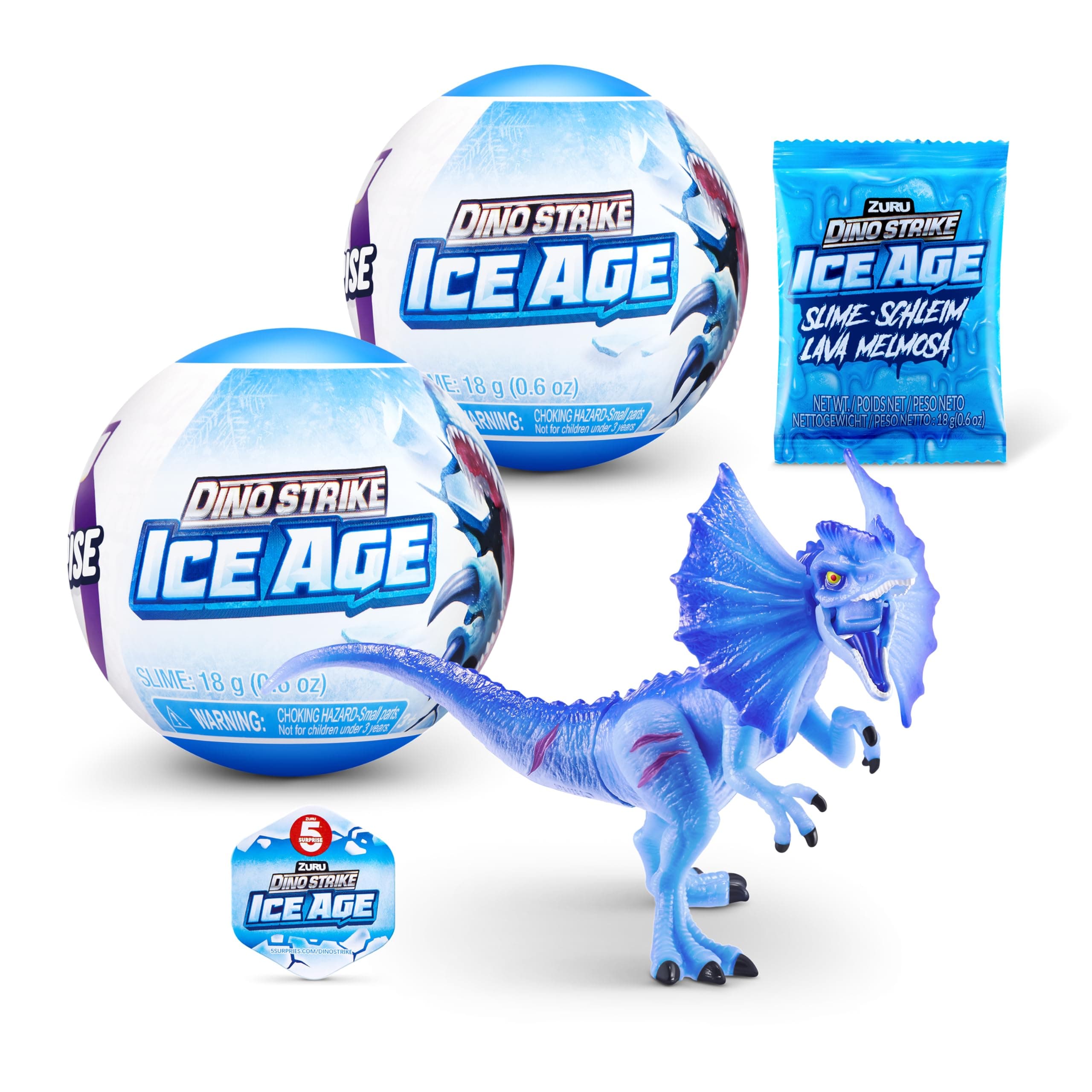 5 Surprise Dino Strike Ice Age 2 Pack by ZURU UNbox Surprise Dinosaurs, Trucks,Helicopters, Slime and More