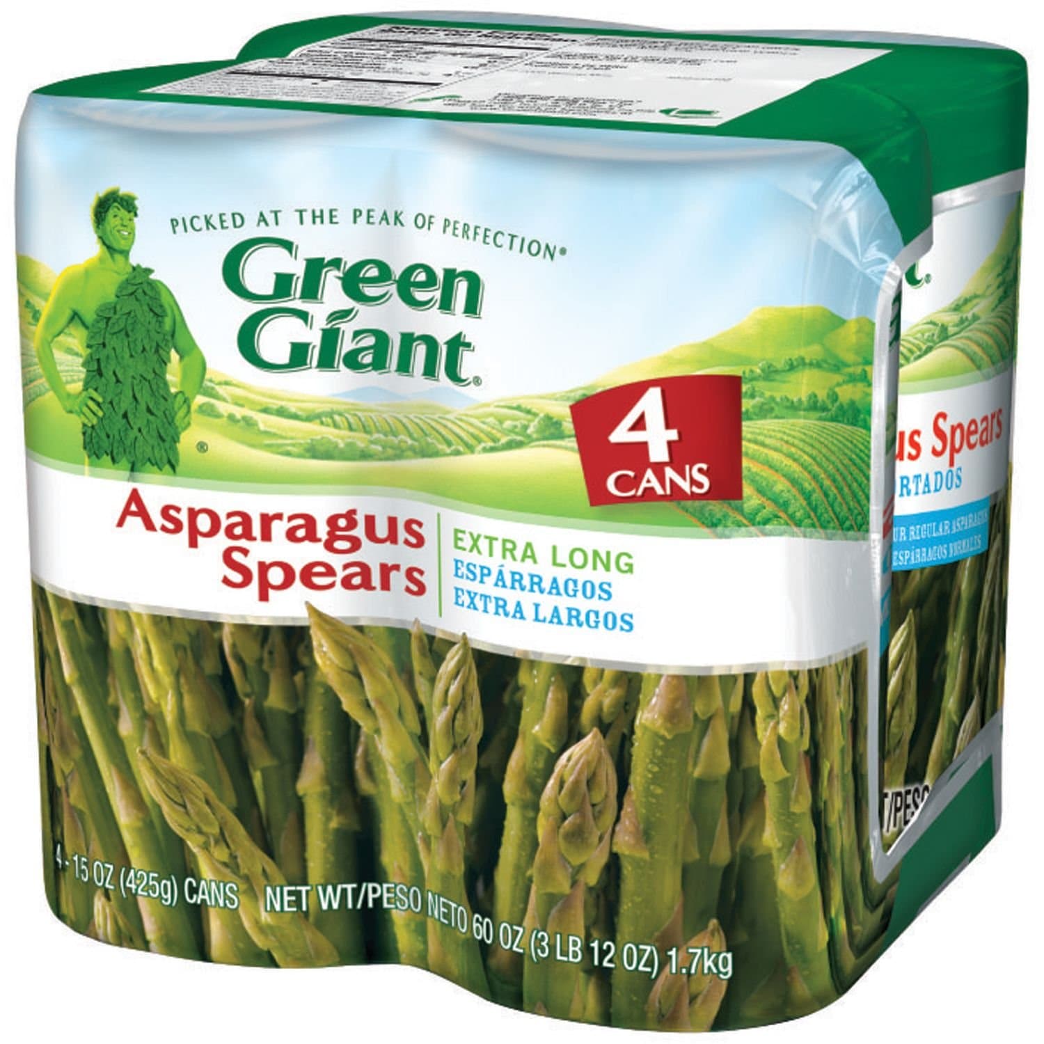 green gaint 4-15 oz extra long asparagus spears, 60 oz