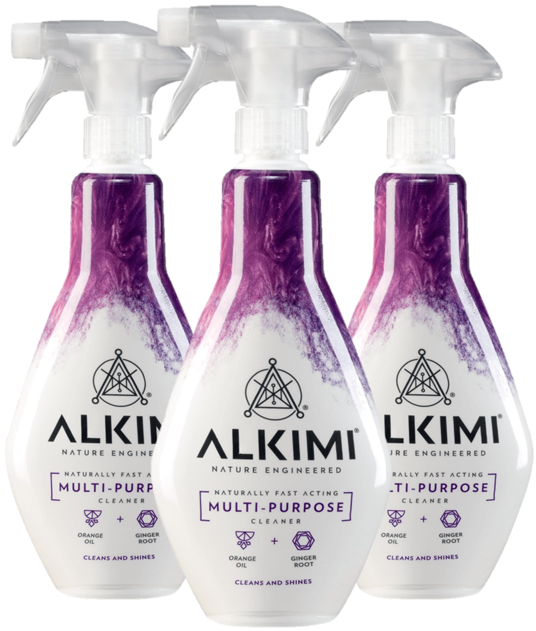 ALKIMI Multi-Surface Cleaning Spray, Pack of 3 – Powerful Cleaning, No Harsh Chemicals, with Natural Orange Oil and Ginger Root