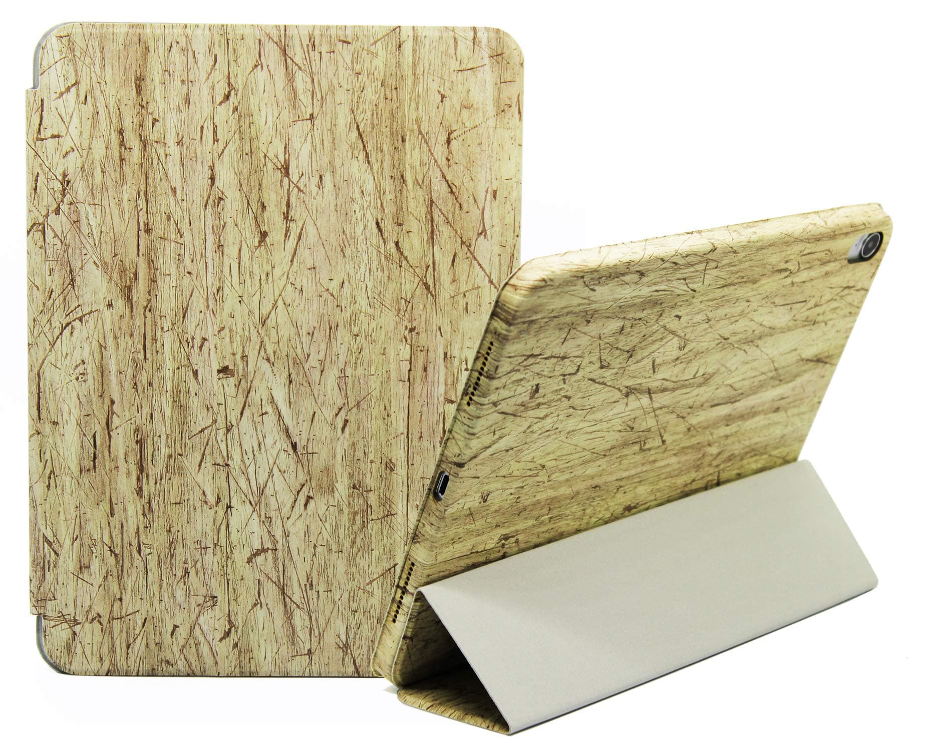 Wood Case Compatible with iPad Pro 11 2018 Release Gorgeous Folio by Reveal Elegant Design Smart Hard Cover Wooden Texture Carpenter Board Panel (IPAD PRO 11 (11"), Pickled Oak)