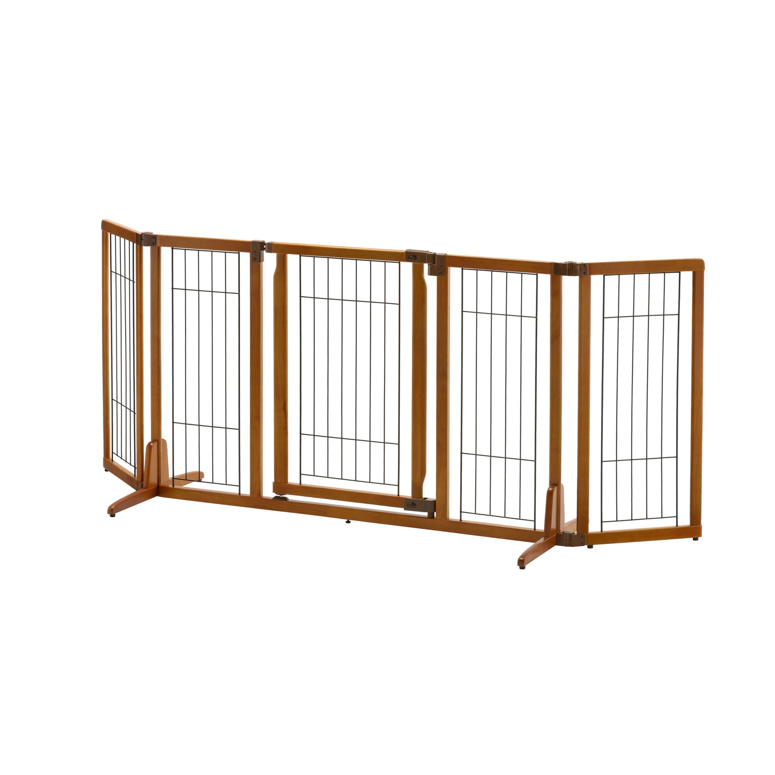 RichellWide Premium Plus Freestanding Pet Gate with Door, 55" to 84" Wide Dog Gate