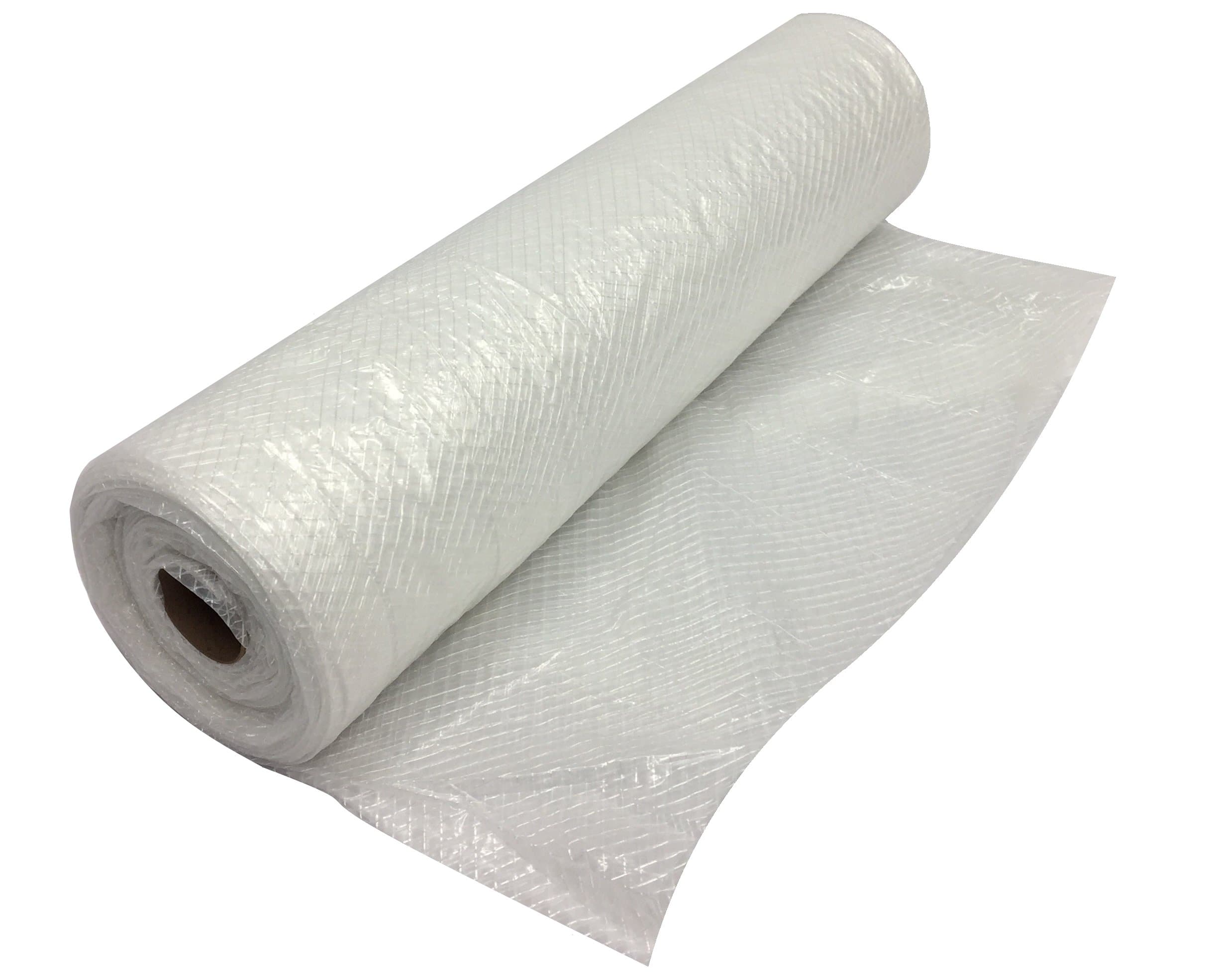 Plastic String Reinforced Poly Sheeting 20 Feet X 100 Feet, 6 Mil Nominal, Transparent/White, Durable, Top Quality Visqueen