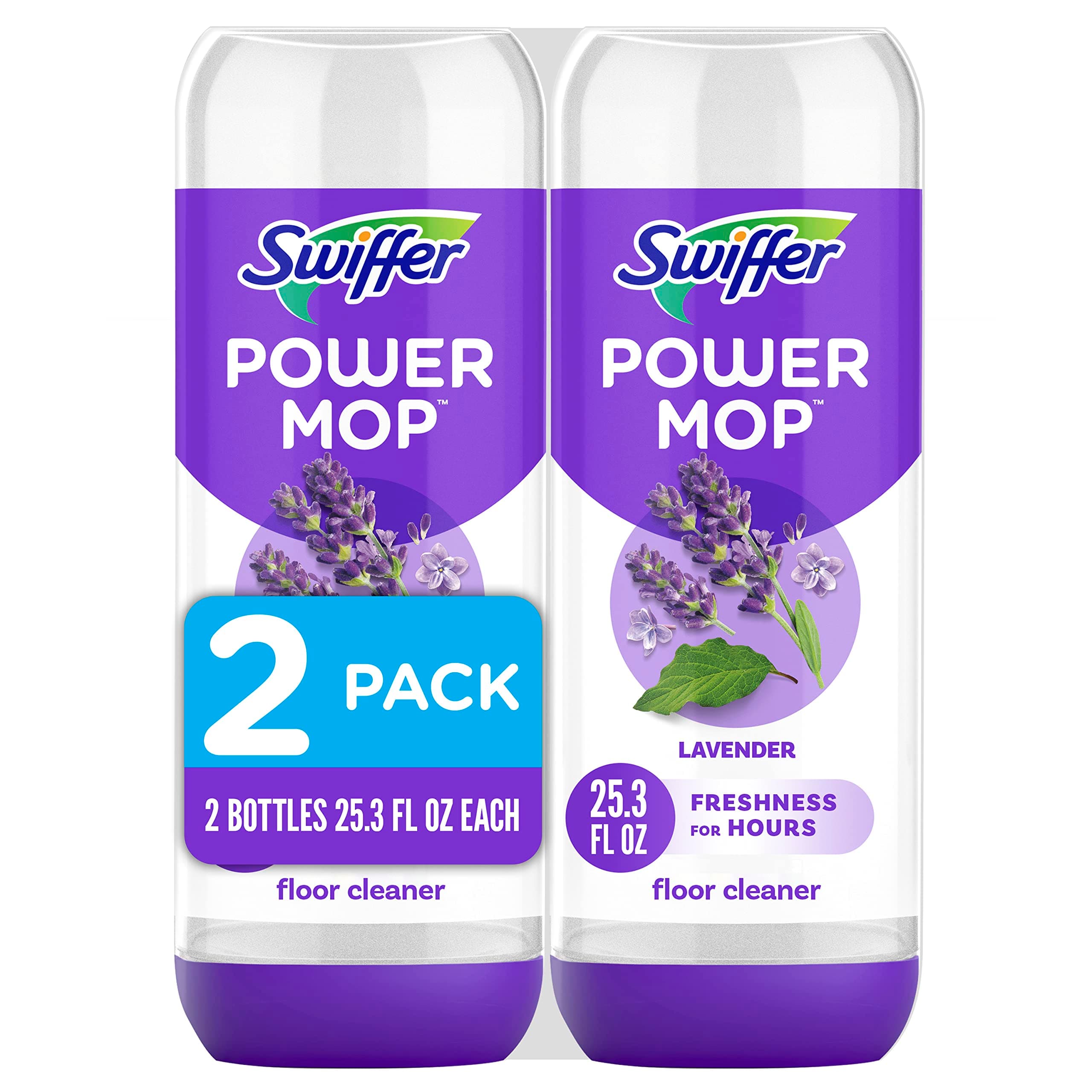 Swiffer PowerMop Floor Cleaning Solution with Lavender Scent, 25.3 fl oz, 2 Pack