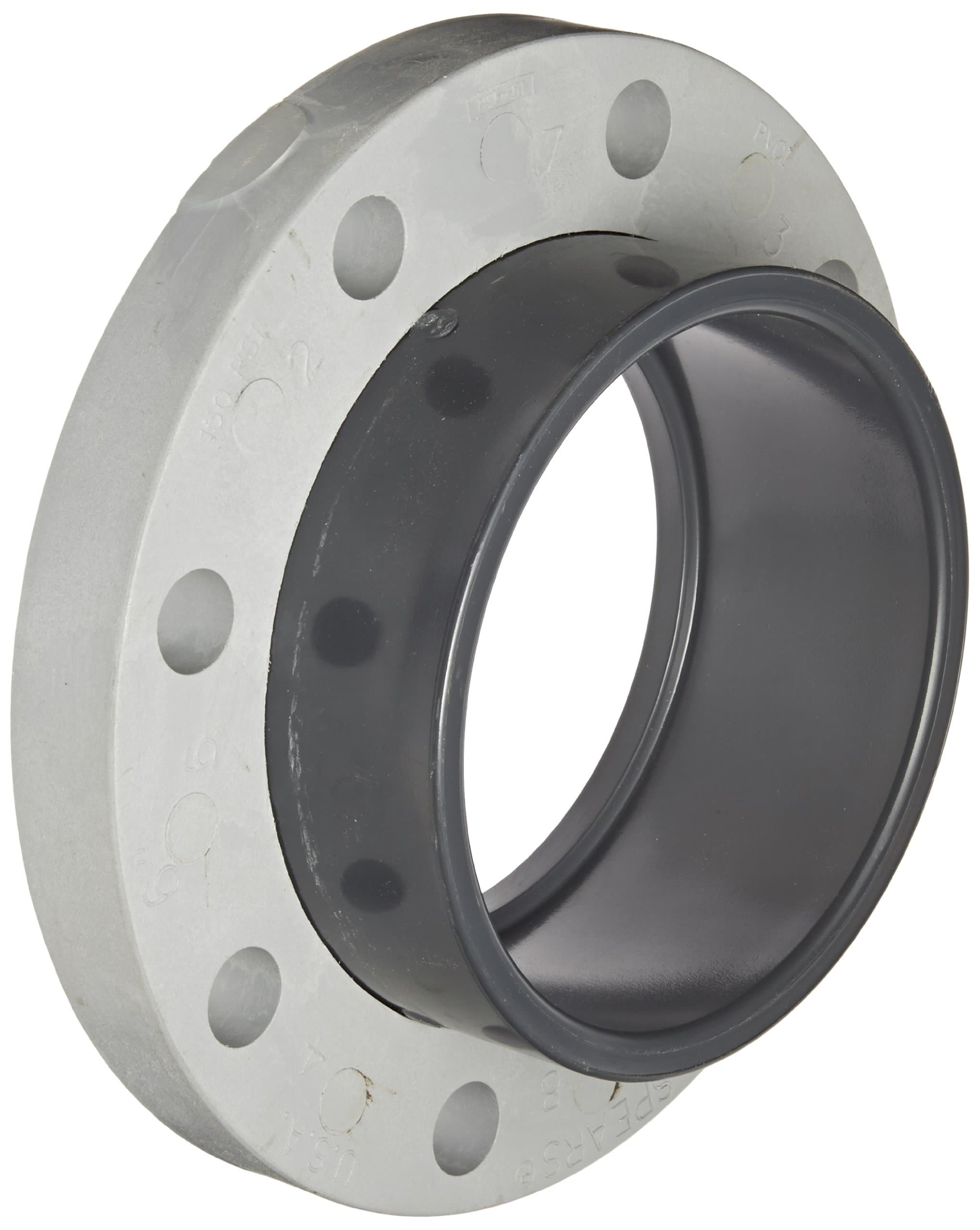 Spears 854-060 Glass-Filled PVC Pipe Fitting, Van Stone Flange, Class 150, Schedule 80, 6" Socket