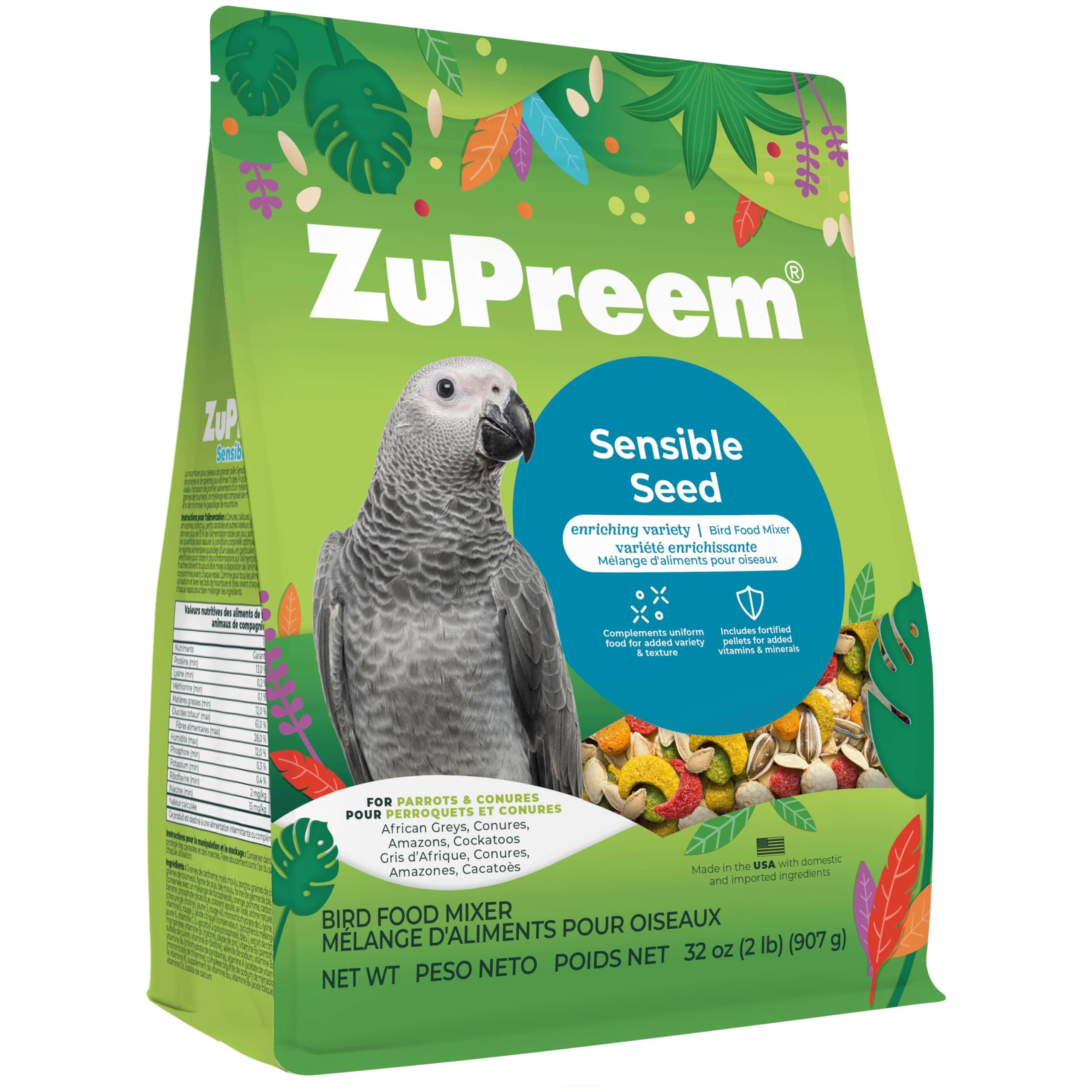 ZuPreem Sensible Seed Parrots & Conures 2 lb (0.91kg)