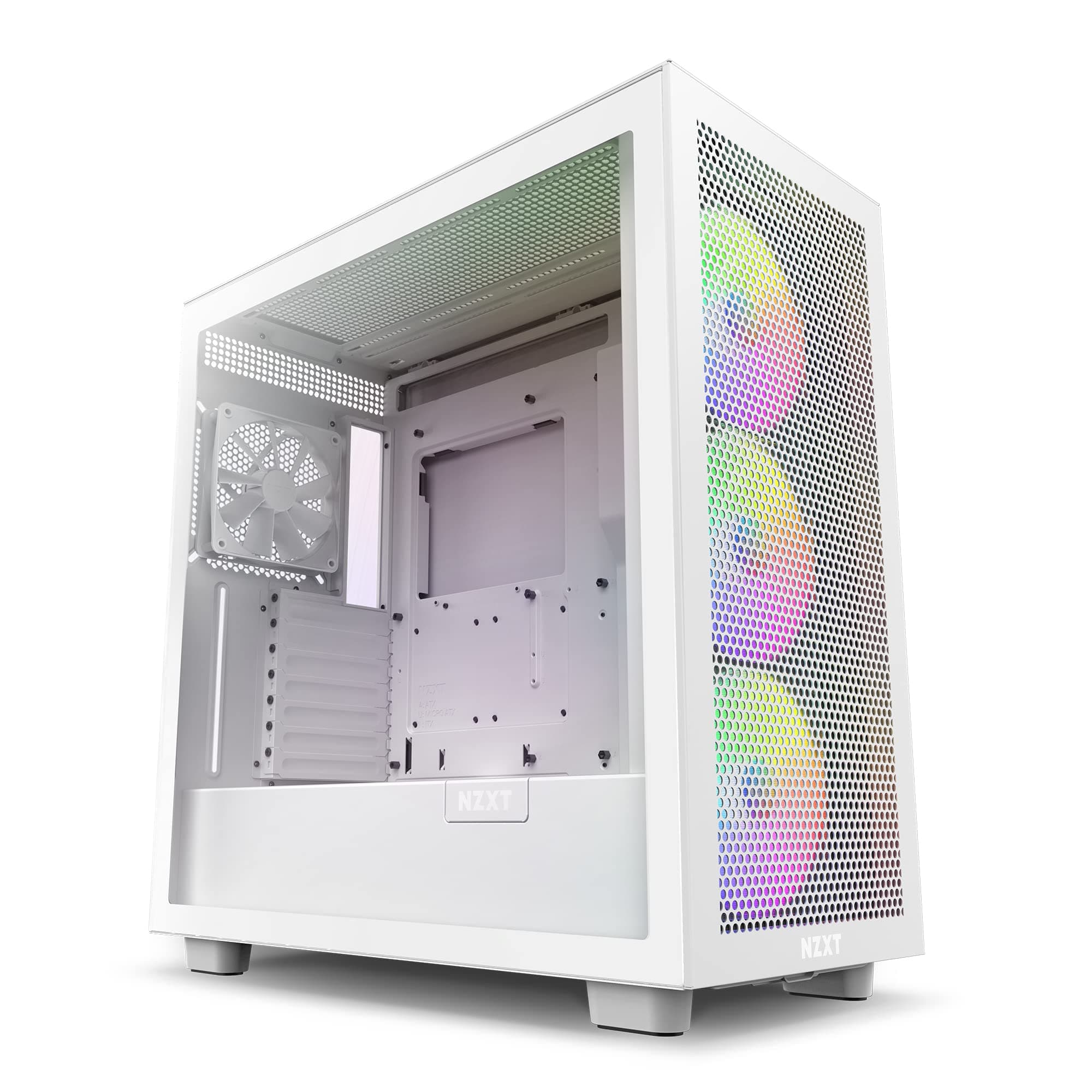 Tempered Glass H7 Flow RGB Mid- Tower Computer Case/Gaming Cabinet | Support Mini-Itx, Micro-ATX, ATX | Pre-Installed 4 X 140Mm Fans - Cm-H71Fw-R1 (White)