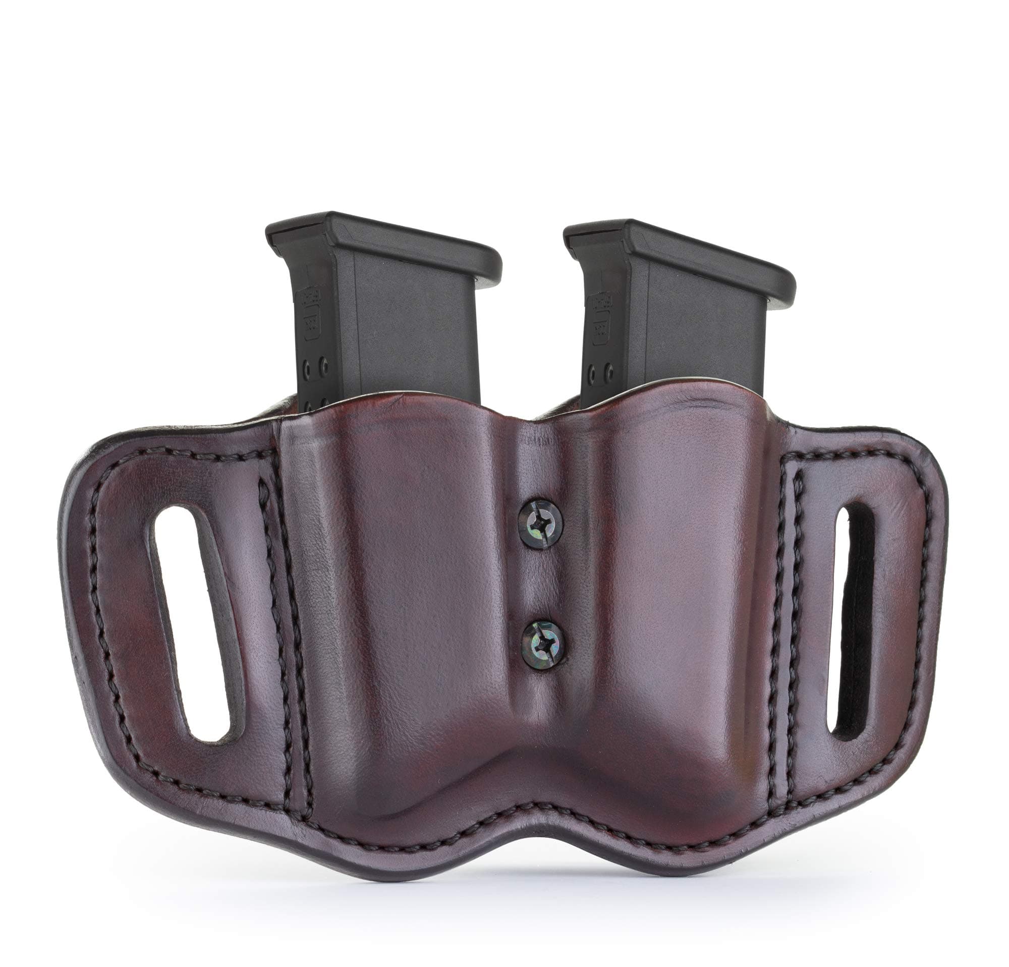 1791 GUNLEATHER 2.2 Flex Mag Holster with Adjustable Retention Screws - Double Mag Pouch for Polymer & Metal Double Mags, OWB Magazine Pouch for Belts - Signature Brown