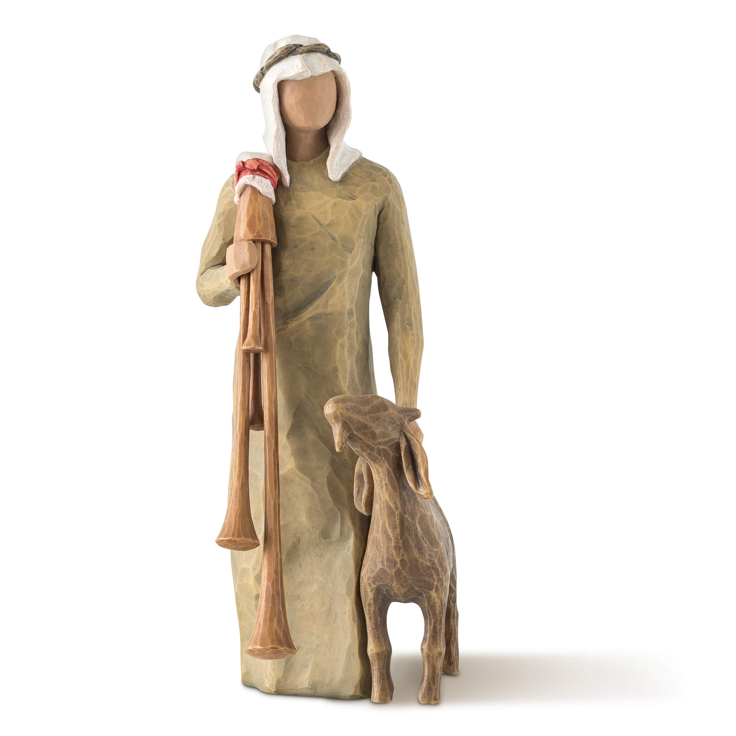 Willow Tree Zampognaro (Shepherd with Bagpipe), Sculpted Hand-Painted Nativity Figure